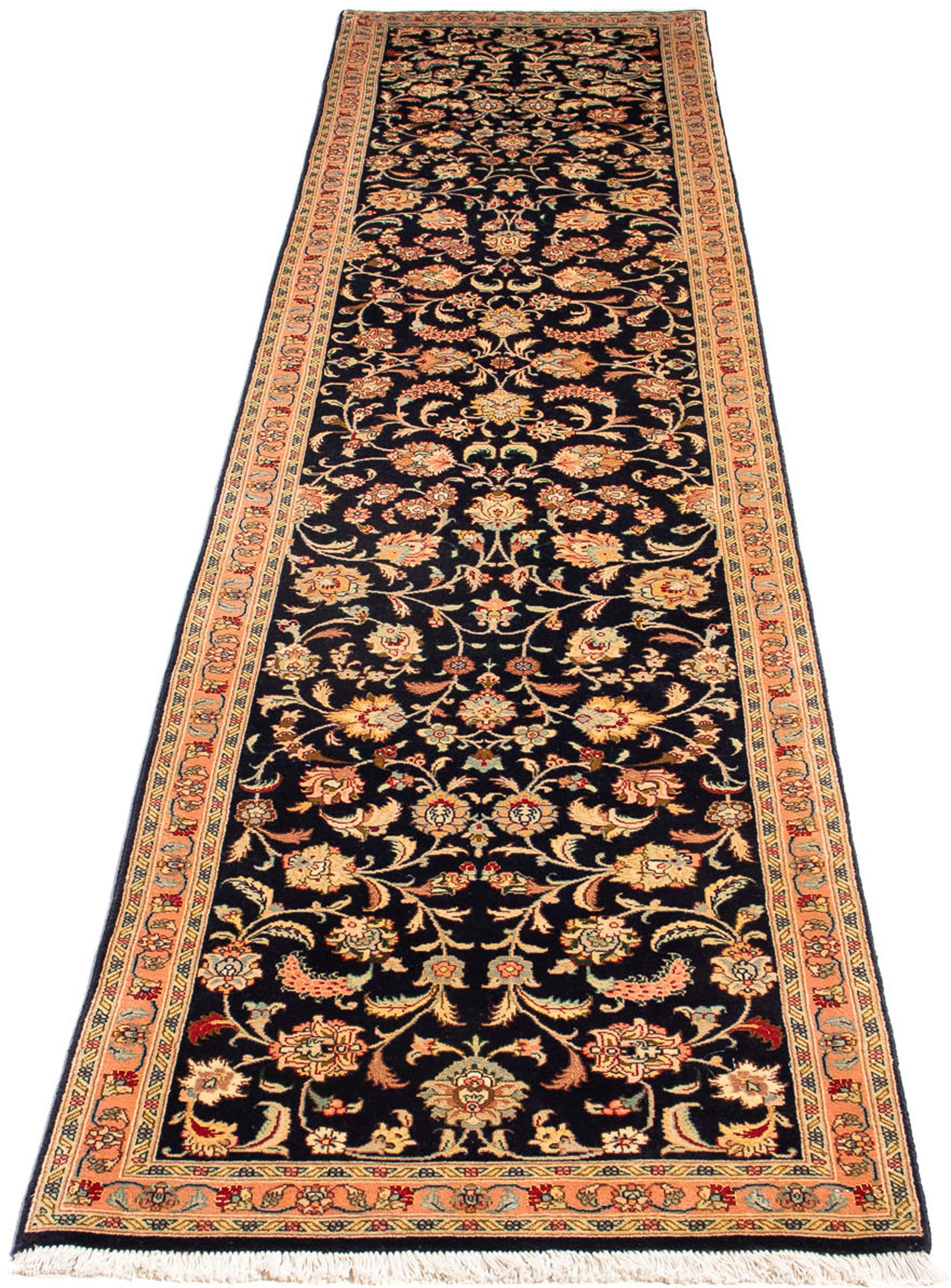 Image of morgenland Orientteppich »Perser - Täbriz - Royal - 295 x 65 cm - dunkelblau«, rechteckig, 7 mm Höhe, Wohnzimmer, Handgeknüpft, Einzelstück mit Zertifikat bei Ackermann Versand Schweiz