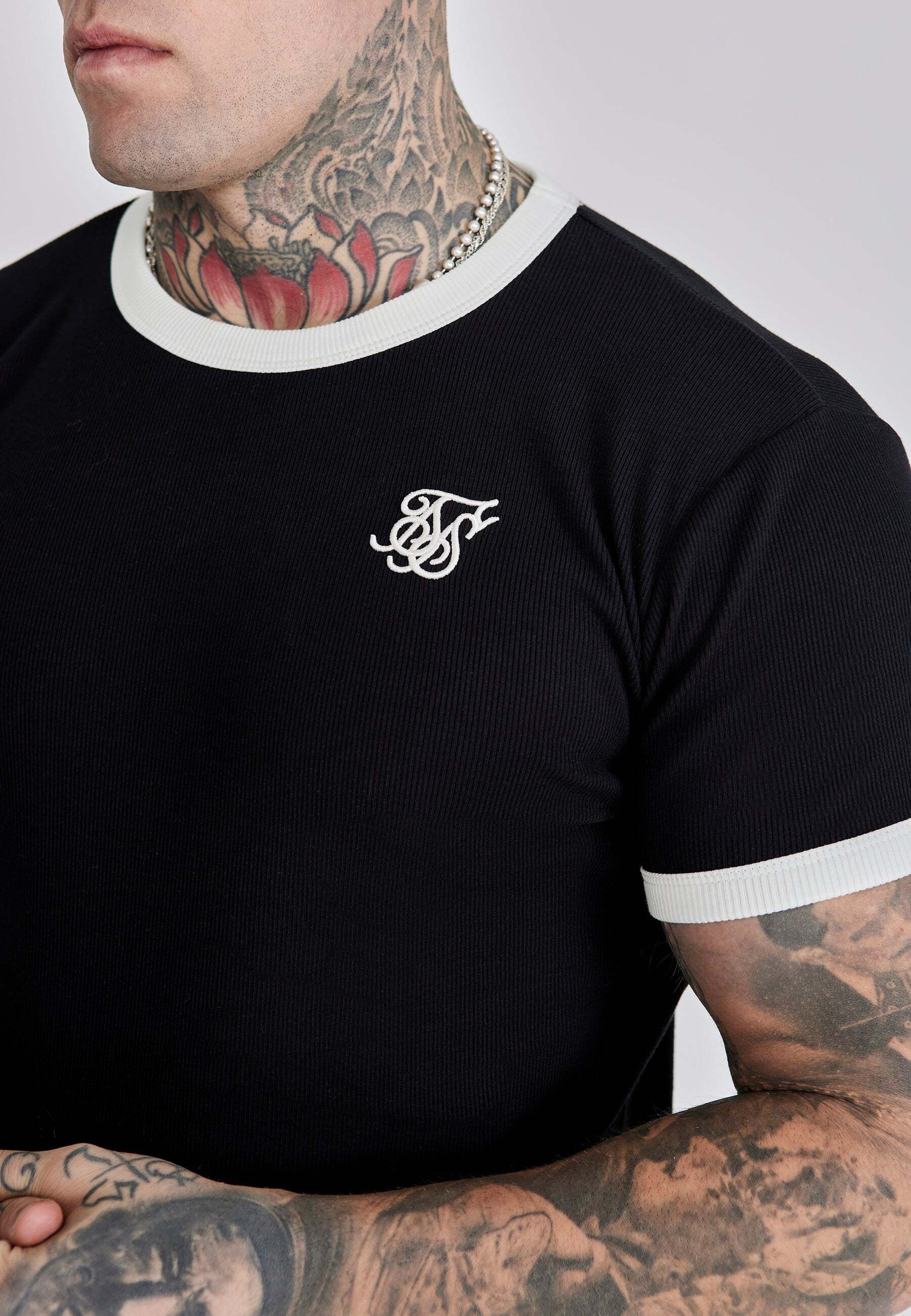 Siksilk T-Shirt »Siksilk T-Shirt Ribbed Ringer T-Shirt«