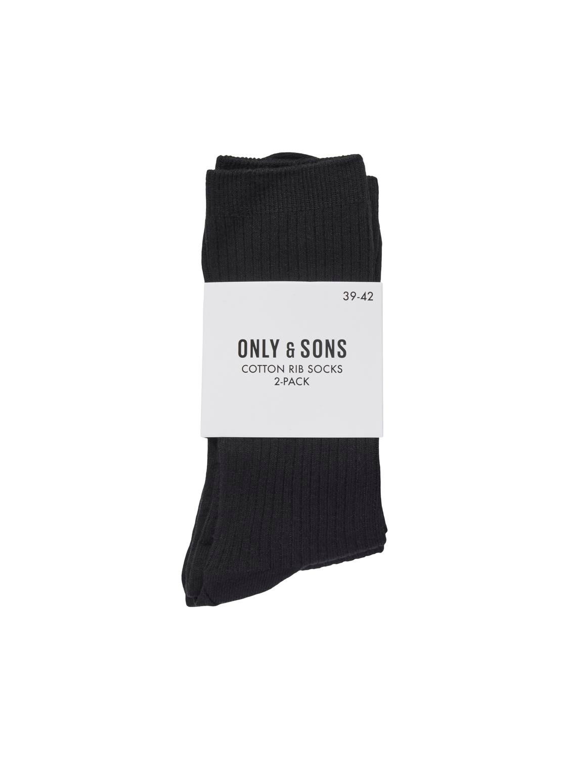 ONLY & SONS Freizeitsocken »ONSBASIC RIB SOCK 2 PACK NOOS« Packung, 2 Paar tlg. Baumwollmischung