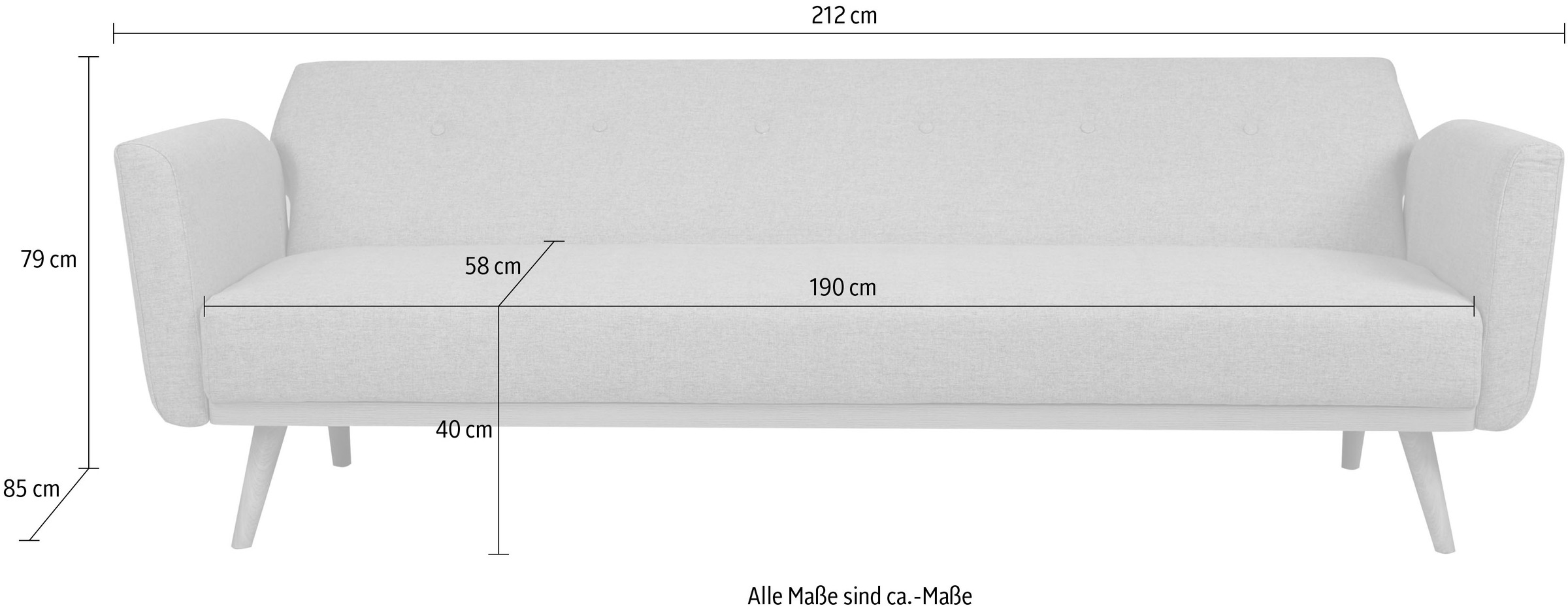 SalesFever Canapé-lit »Komfortables Sofa zum Entspannen« Knopfheftung an der Rückenfläche