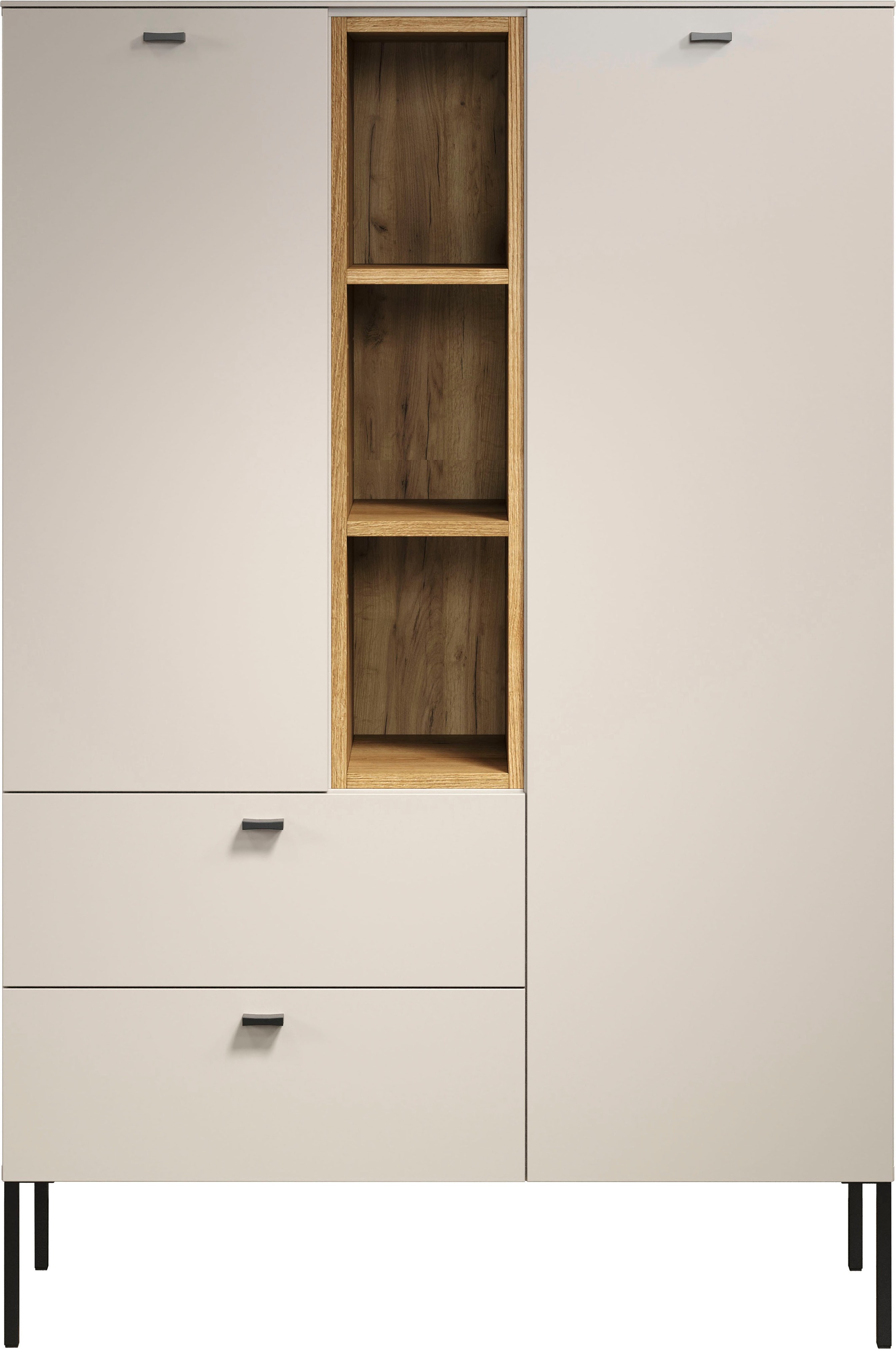 Places of Style Highboard »San Pedro«, (1 St.), Highboard, 2 Türen, 2 Schubkasten & Soft-Close - (B/T/H) 93/42/140 cm