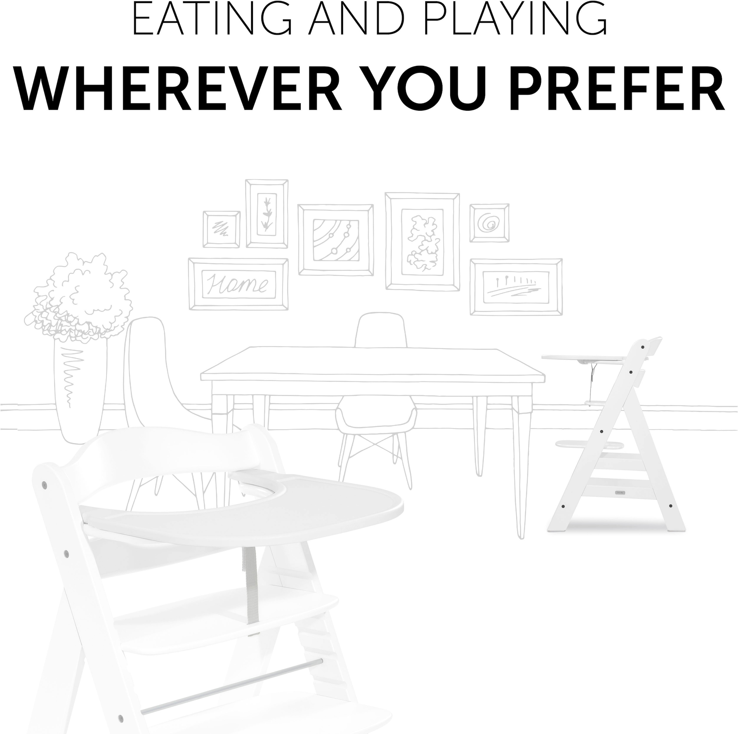 Hauck Plateau de chaise haute »Alpha Click Tray, weiss« für Hauck Hochstuhl Alpha+