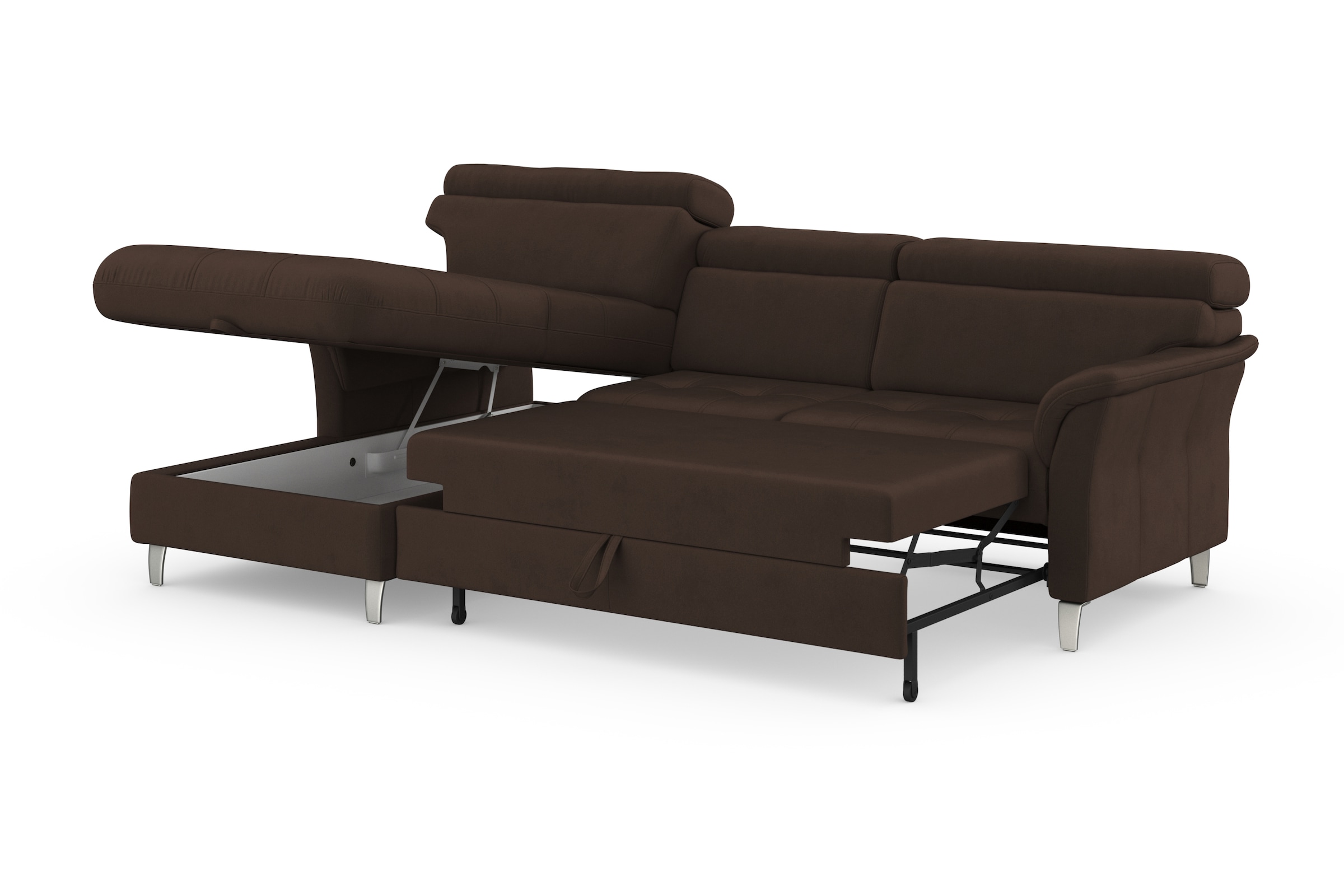 sit&more Ecksofa »Marano L-Form«, inklusive Kopfteilverstellung, wahlweise mit Bettfunktion, Bettkasten