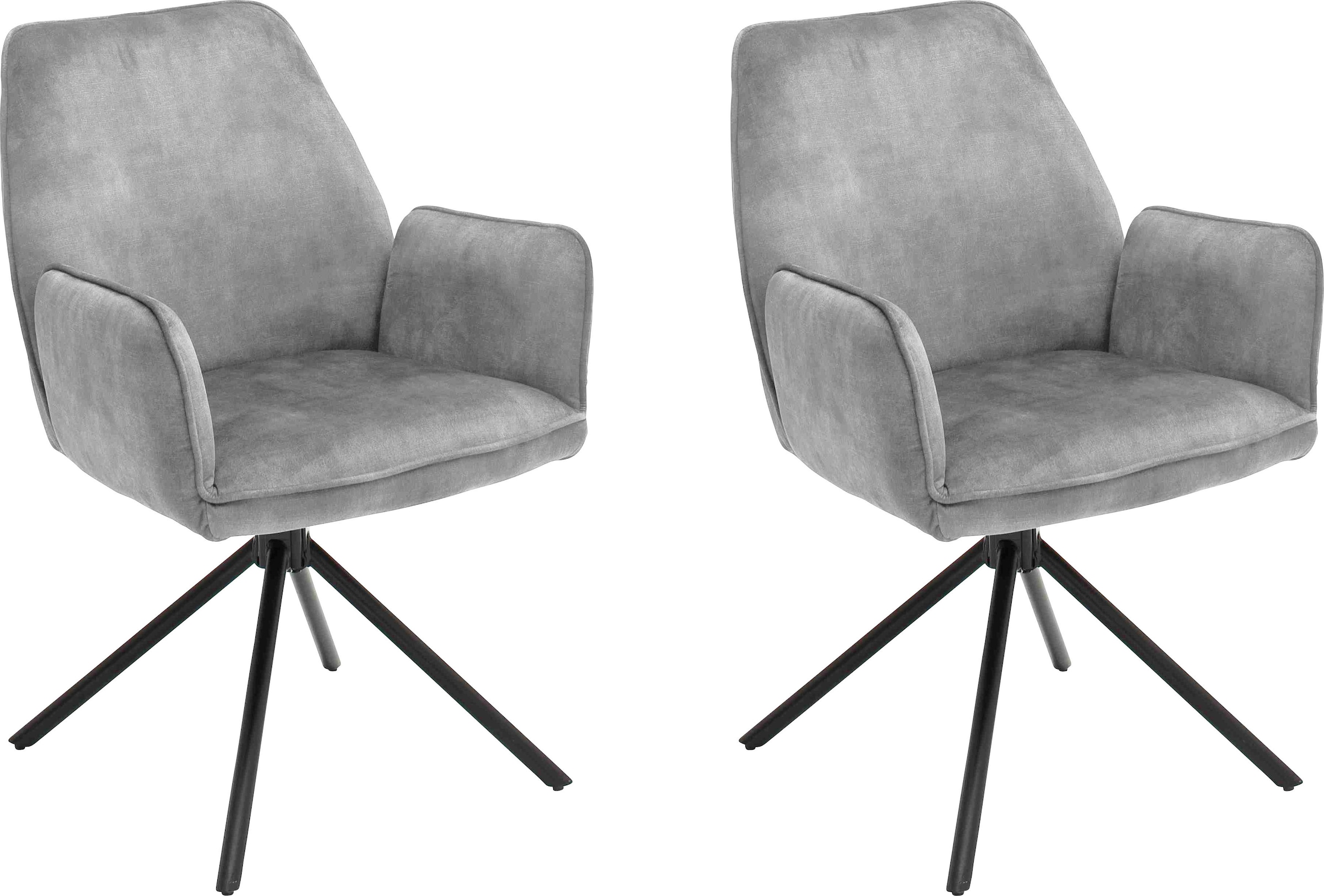 MCA furniture jetzt bis 120 Kg mit Stuhl Armlehne«, belastbar Keder, mit (Set), Veloursoptik »Ottawa St., kaufen Vintage, Esszimmerstuhl 2 Vintage