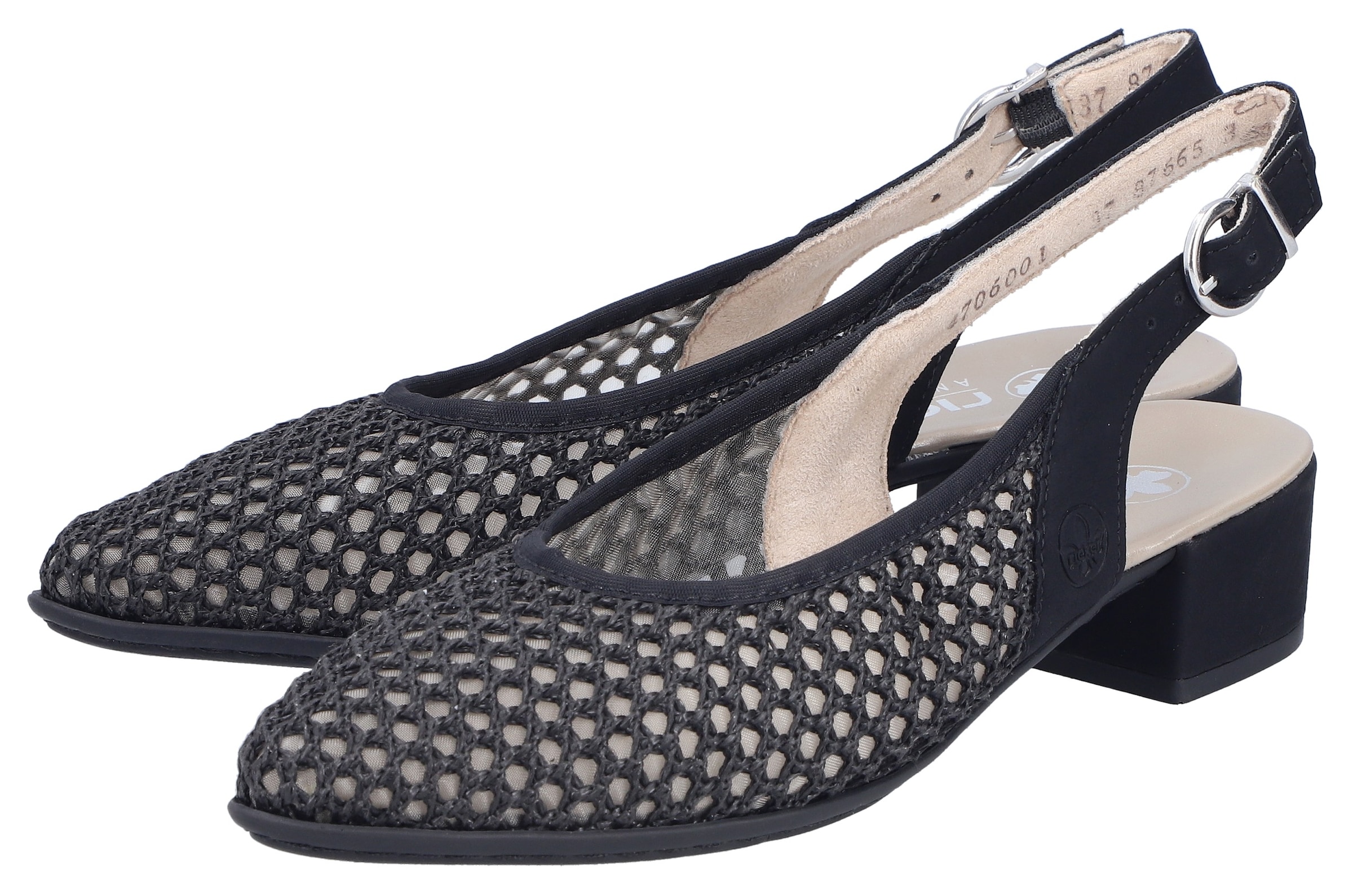Rieker Sandale à enfiler  chaussure d'été, chaussure de fête, talon bloc, avec brides