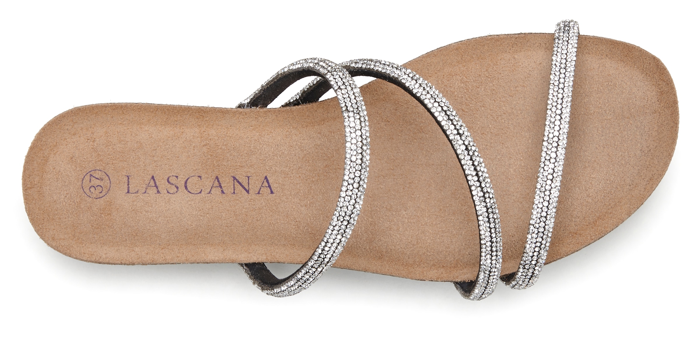 LASCANA Pantolette, Sandale, Mule, offener Schuh, hochwertiges Korkfussbett
