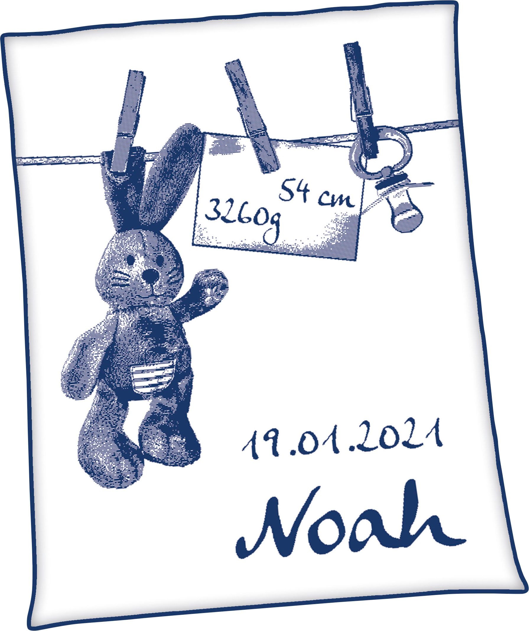 Image of Unicade Babydecke »Unicade® Hase«, Individuelle, mit Ihrem Wunschnamen und Geburtsdatum gewebte Babydecke (personalisiert), Kuscheldecke bei Ackermann Versand Schweiz