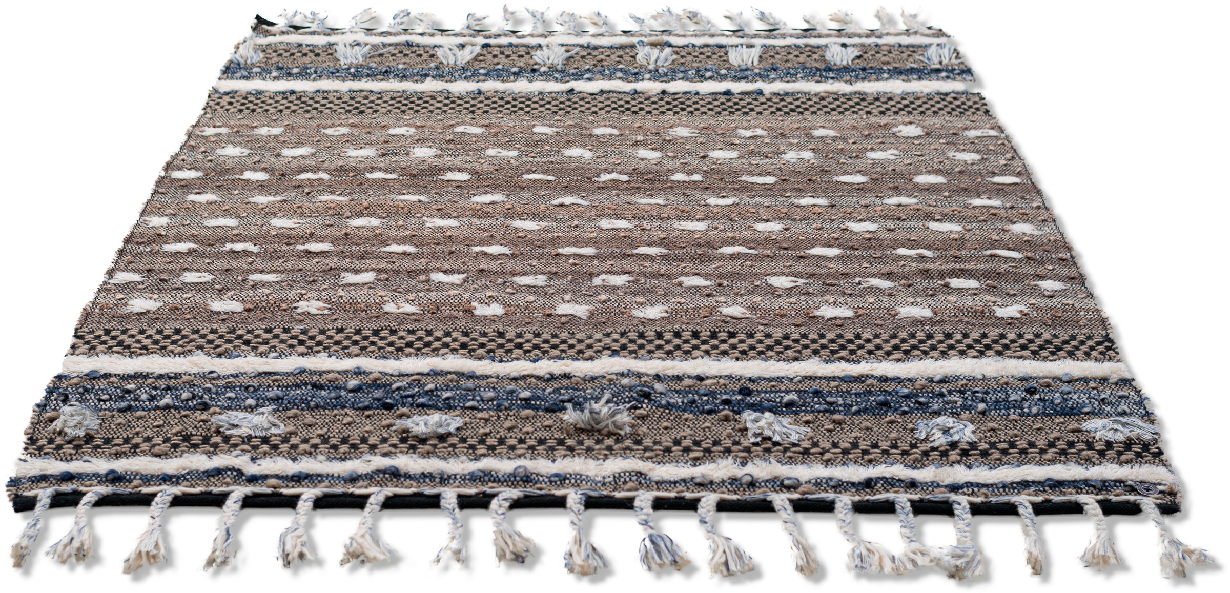 Image of TOM TAILOR Wollteppich »Vintage Funky Nature«, rechteckig, 5 mm Höhe, reine Wolle, handgewebt, mit Fransen, ideal im Wohnzimmer & Schlafzimmer bei Ackermann Versand Schweiz