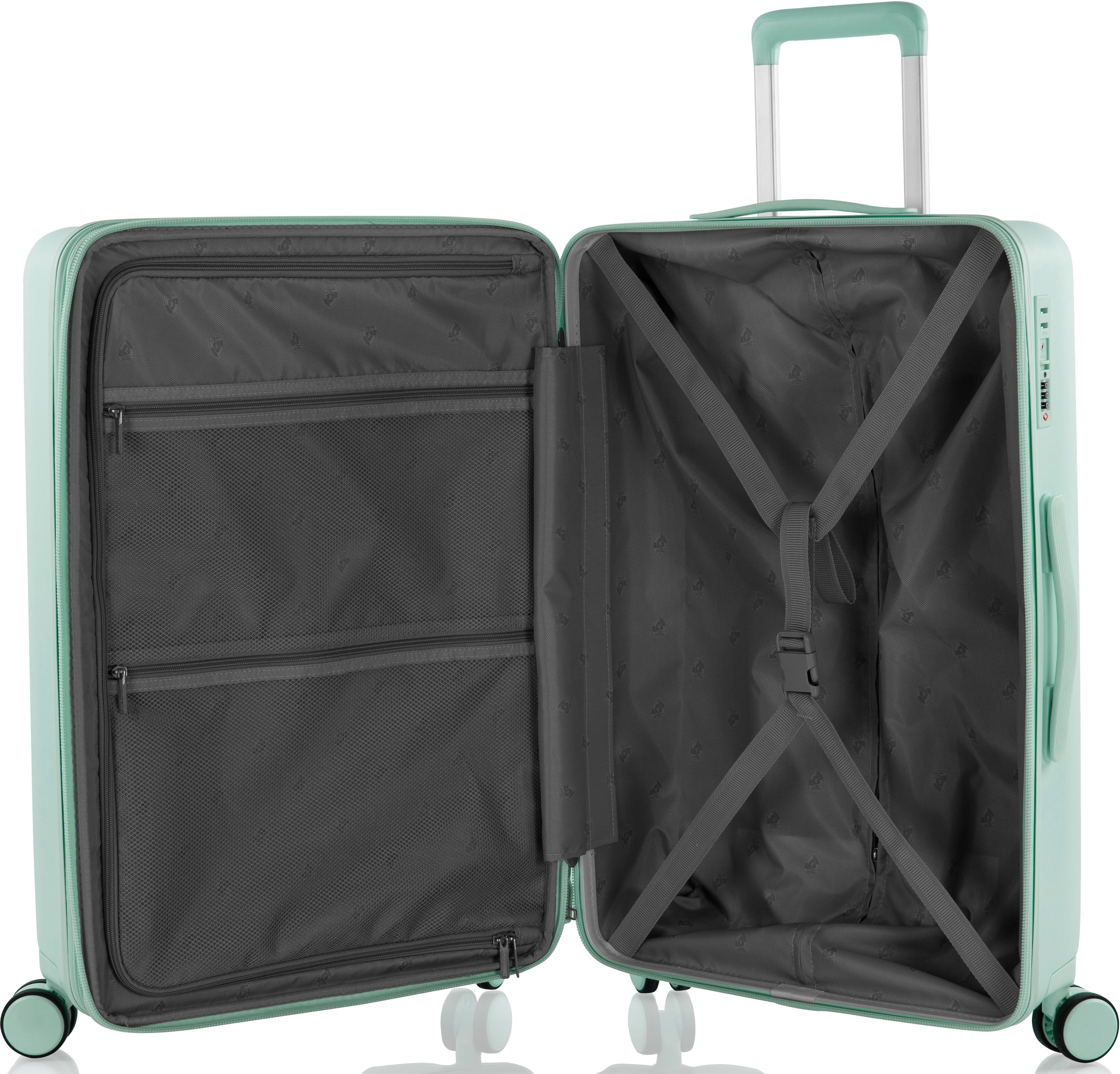 Heys Hartschalen-Trolley »Pastel, in verschiedenen Farben und Grössen«, 4 Rollen, Heys x Joachim Llambi Handgepäck-Koffer TSA Schloss Volumenerweiterung