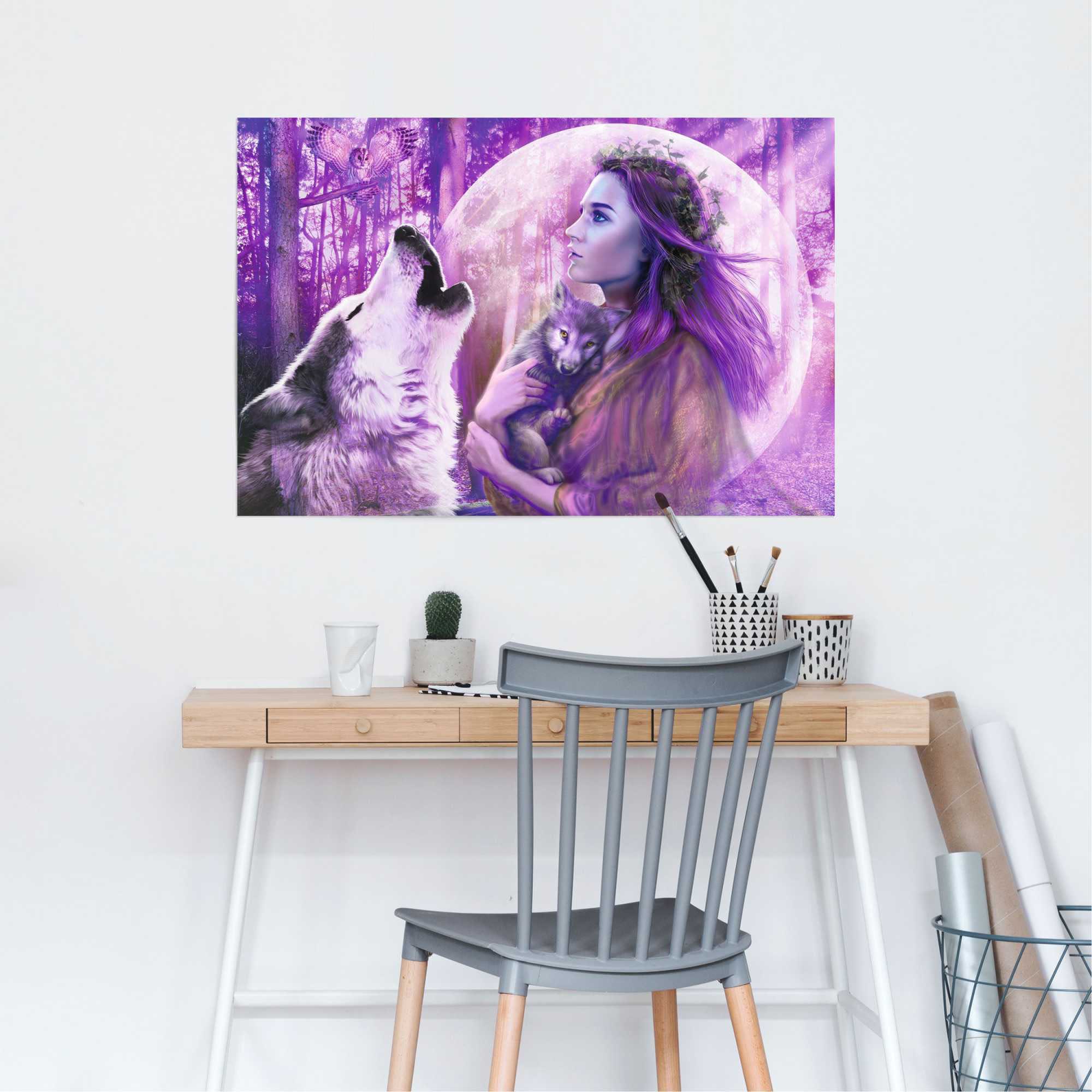 Reinders! Poster »Vollmond Wölfe« 1 cuis tlg.