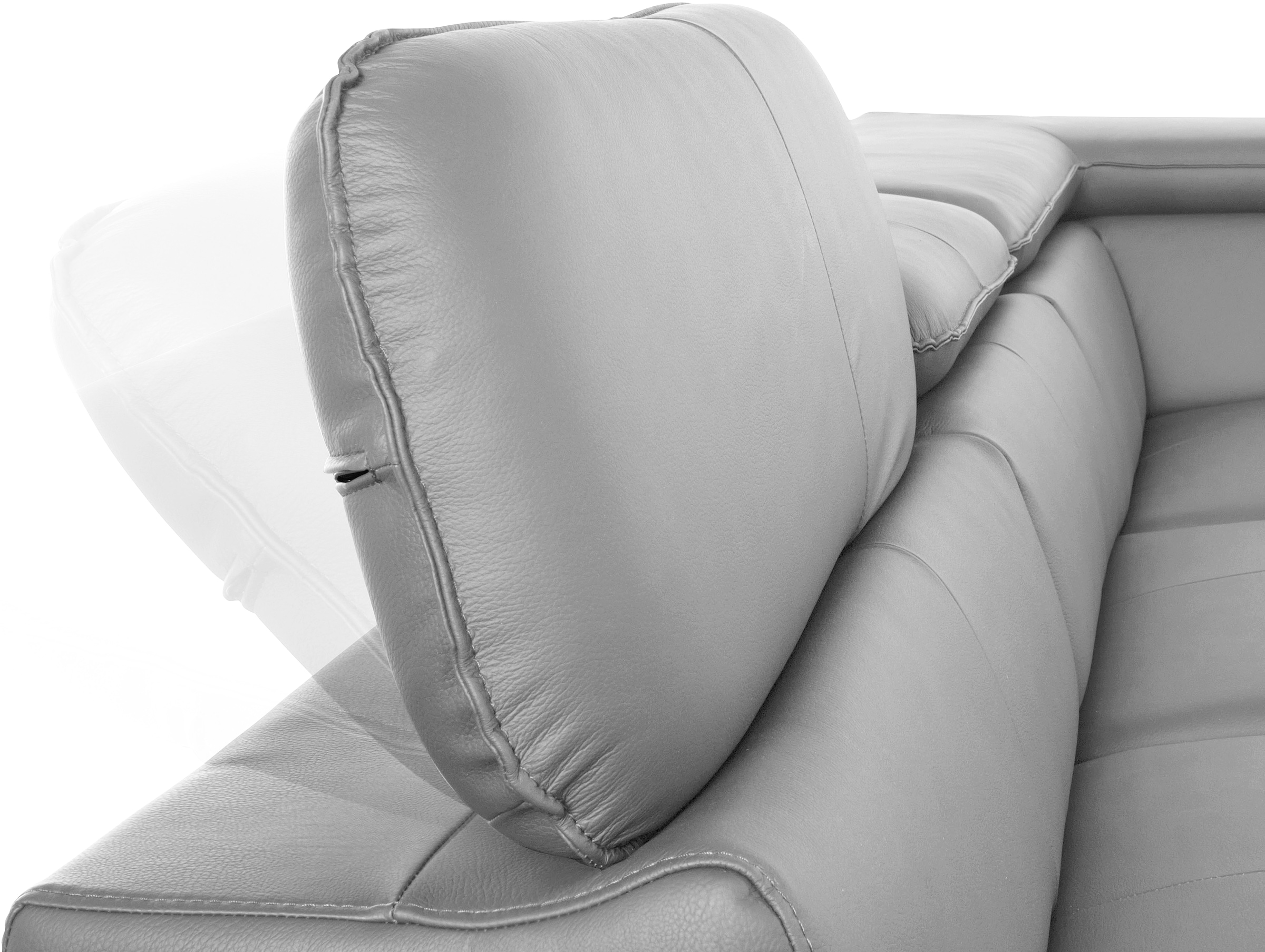COTTA Ecksofa »Driver L-Form, B: 265 cm, moderne Couch mit Wellenunterfederung, Leder« inkl. 3x Kopfteilverstellung, optional mit Schlaffunktion + Stauraum