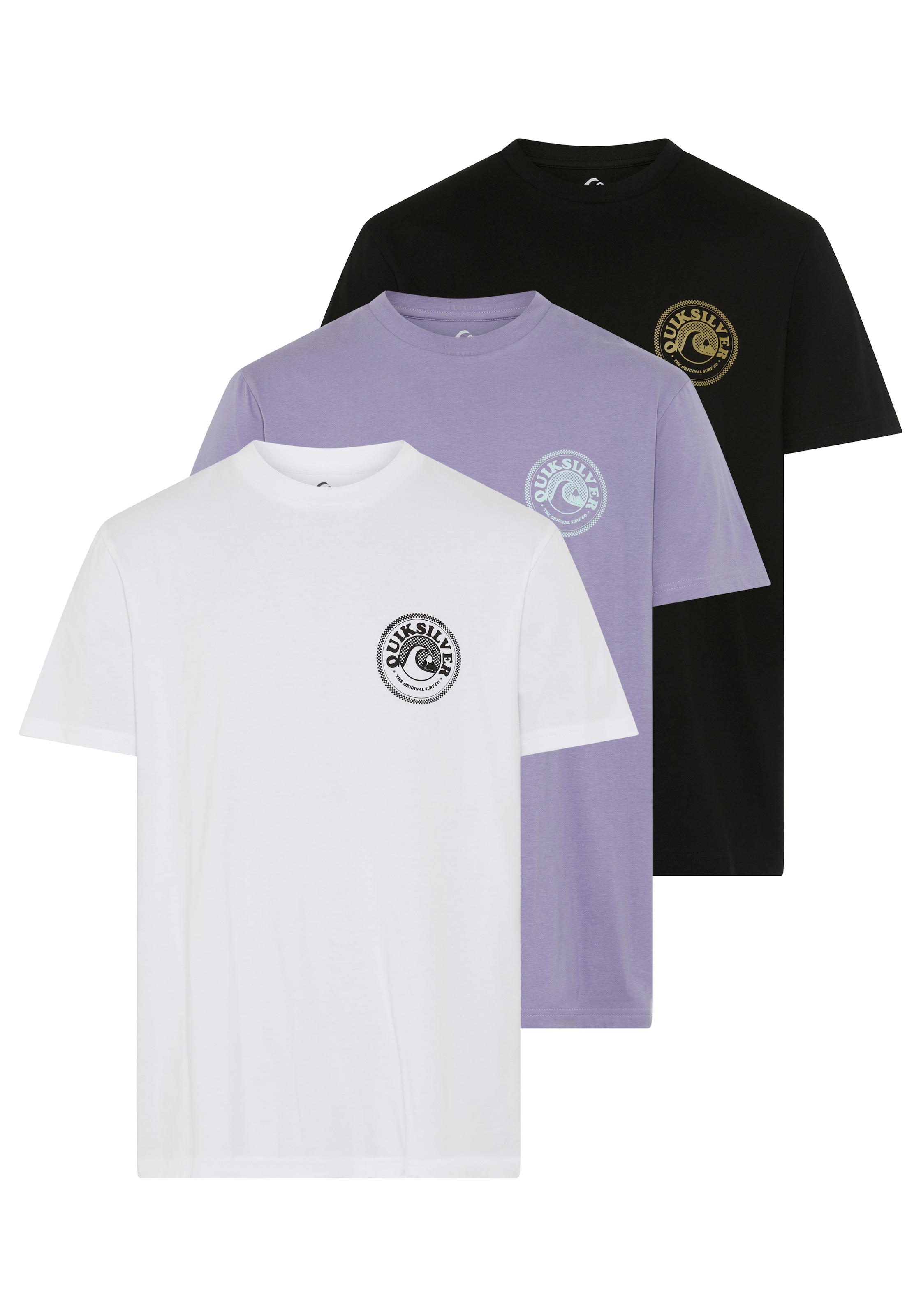 Image of Quiksilver T-Shirt "MINIDISCO 3PACK" 3 tlg. sportlicher Stil, Kurzarm, für Alltag und Freizeit