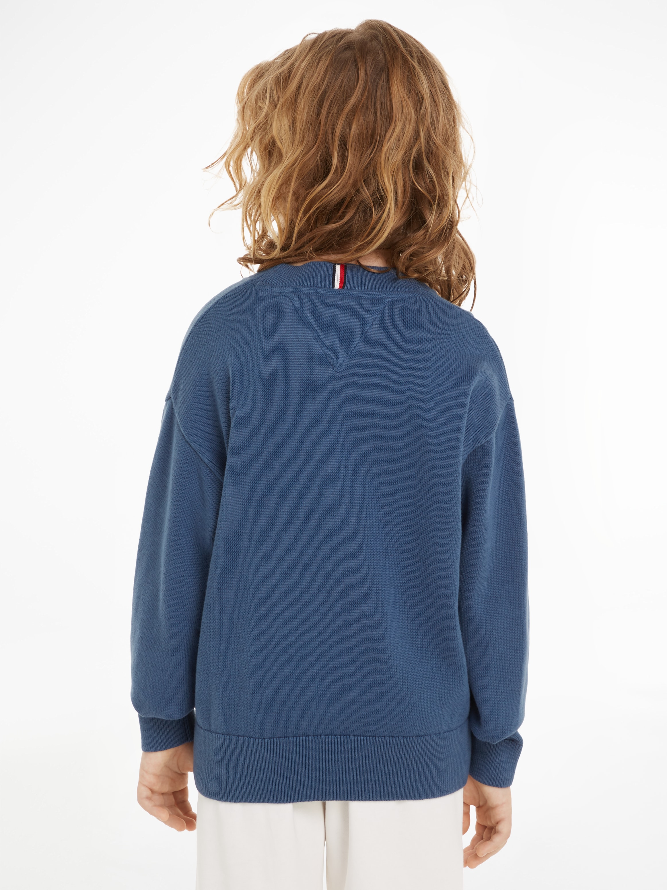 Tommy Hilfiger Strickpullover »ESSENTIAL SWEATER«, Kinder bis 16 Jahre mit Logostickerei