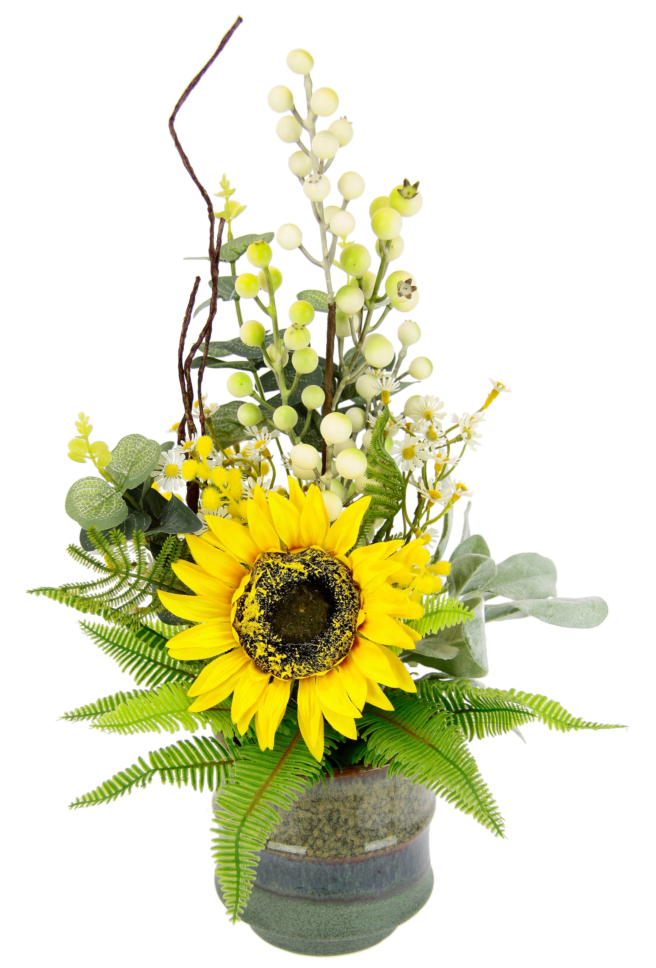 Kunstblume »Sonnenblume«, Im Topf aus Keramik Blumen Arrangement Tischdeko