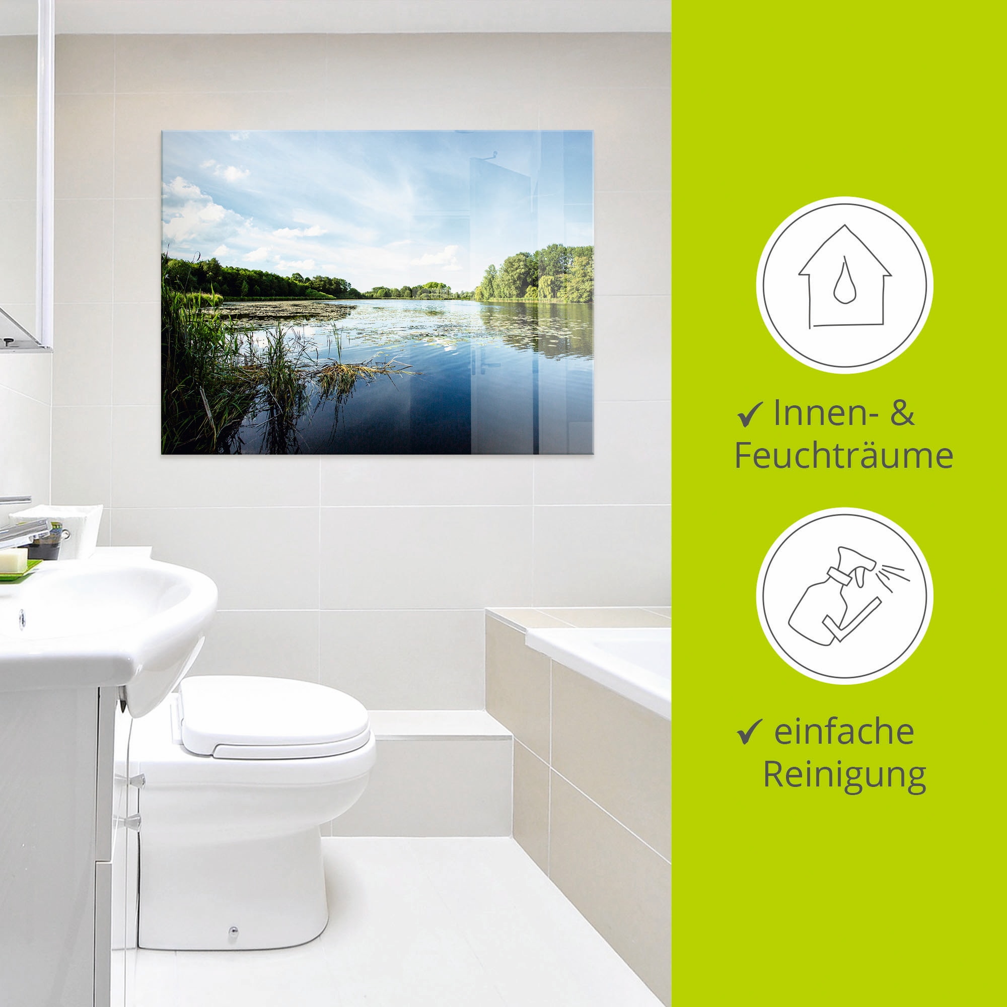 Artland Glasbild »Idylle pur«, Gewässer, (1 St.), in verschiedenen Grössen