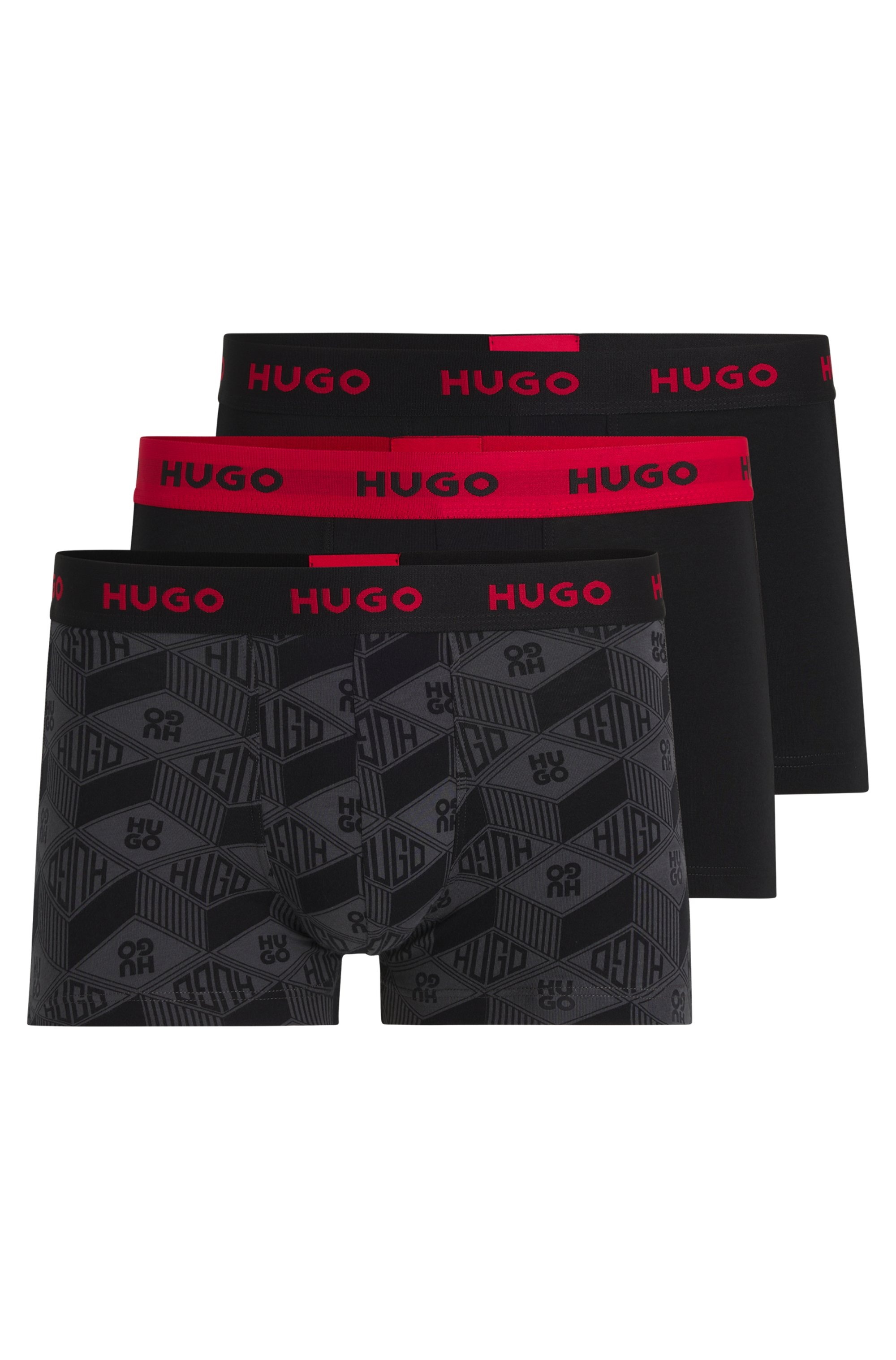 HUGO Underwear Trunk »TRUNK TRIPLET DESIGN« Packung, 3 Stk. mit Logobund