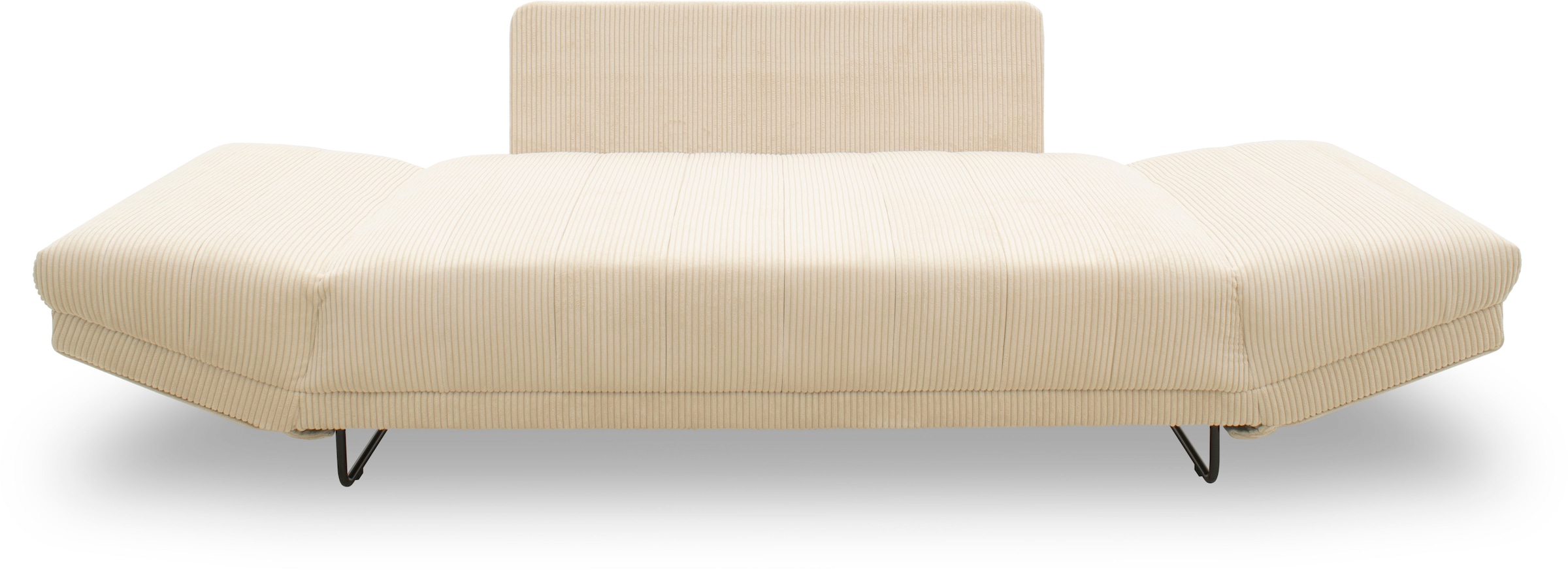 INOSIGN Schlafsofa »Jadelyn mit klappbaren Armlehnen, Bettsofa mit Federkern, Breite 250cm« Federkern, Cord-Bezug, incl. 2 Armlehnkissen, Liegefläche 97x250 cm