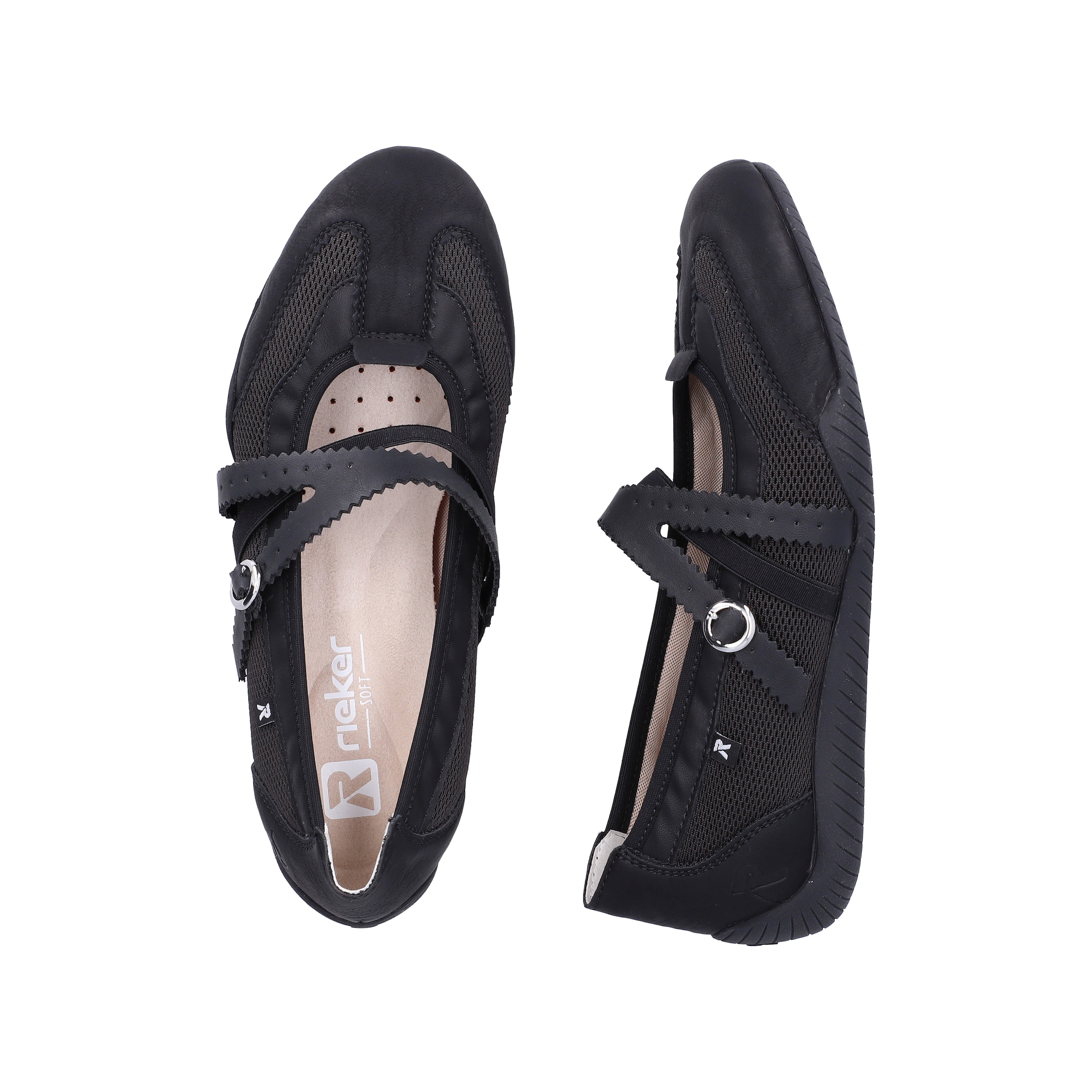 Rieker Ballerines à lanières  chaussure à enfiler, ballerines, mocassins avec insert en mesh