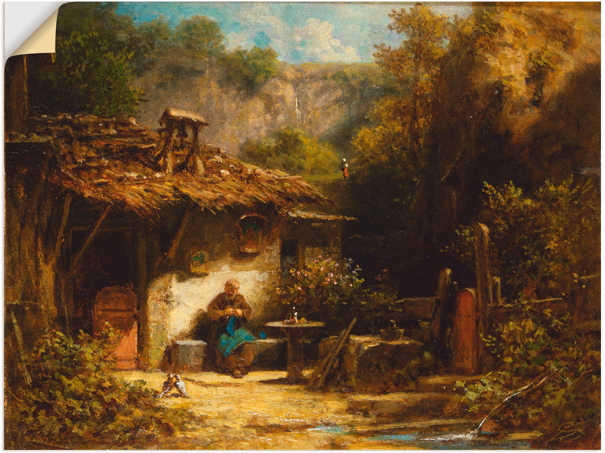 Image of Artland Wandbild »Strickender Einsiedler«, Mann, (1 St.), in vielen Grössen & Produktarten -Leinwandbild, Poster, Wandaufkleber / Wandtattoo auch für Badezimmer geeignet bei Ackermann Versand Schweiz