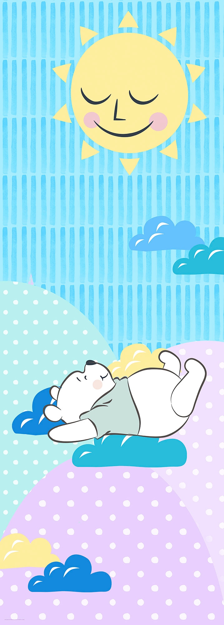 Image of Komar Vliestapete "Digitaldruck Vlies - Winnie the Pooh Take a Nap - Grösse 100 x 280 cm" bedruckt glatt Kinderzimmer