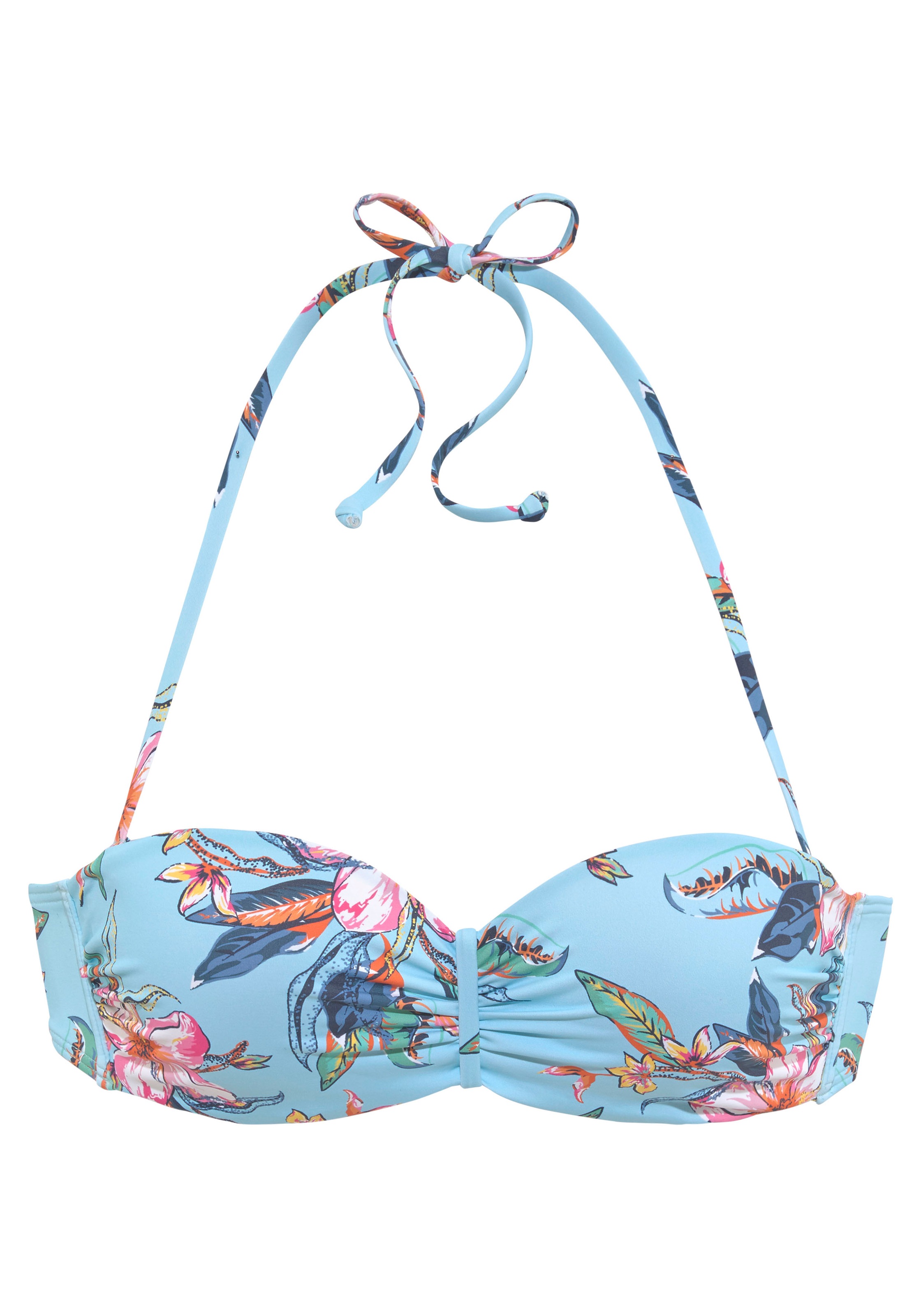 LASCANA Bügel-Bandeau-Bikini-Top »Malia«, mit tropischem Print