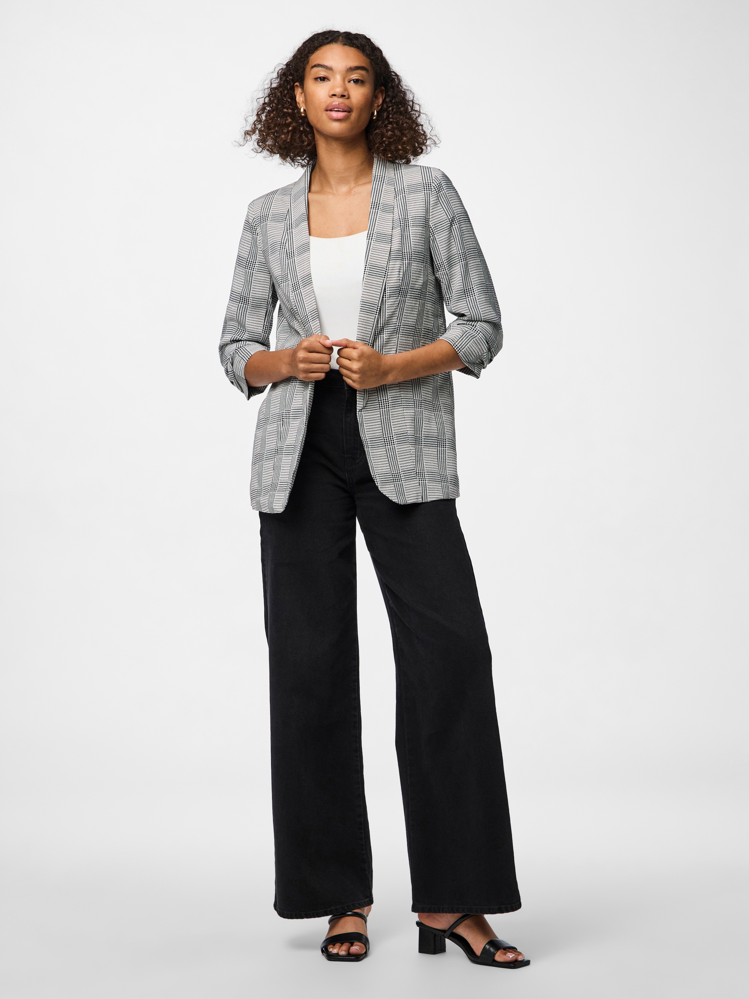 pieces Blazer chemisier »PCBOSELLA 3/4 PRINTED BLAZER NOOS« mit 3/4 Ärmel