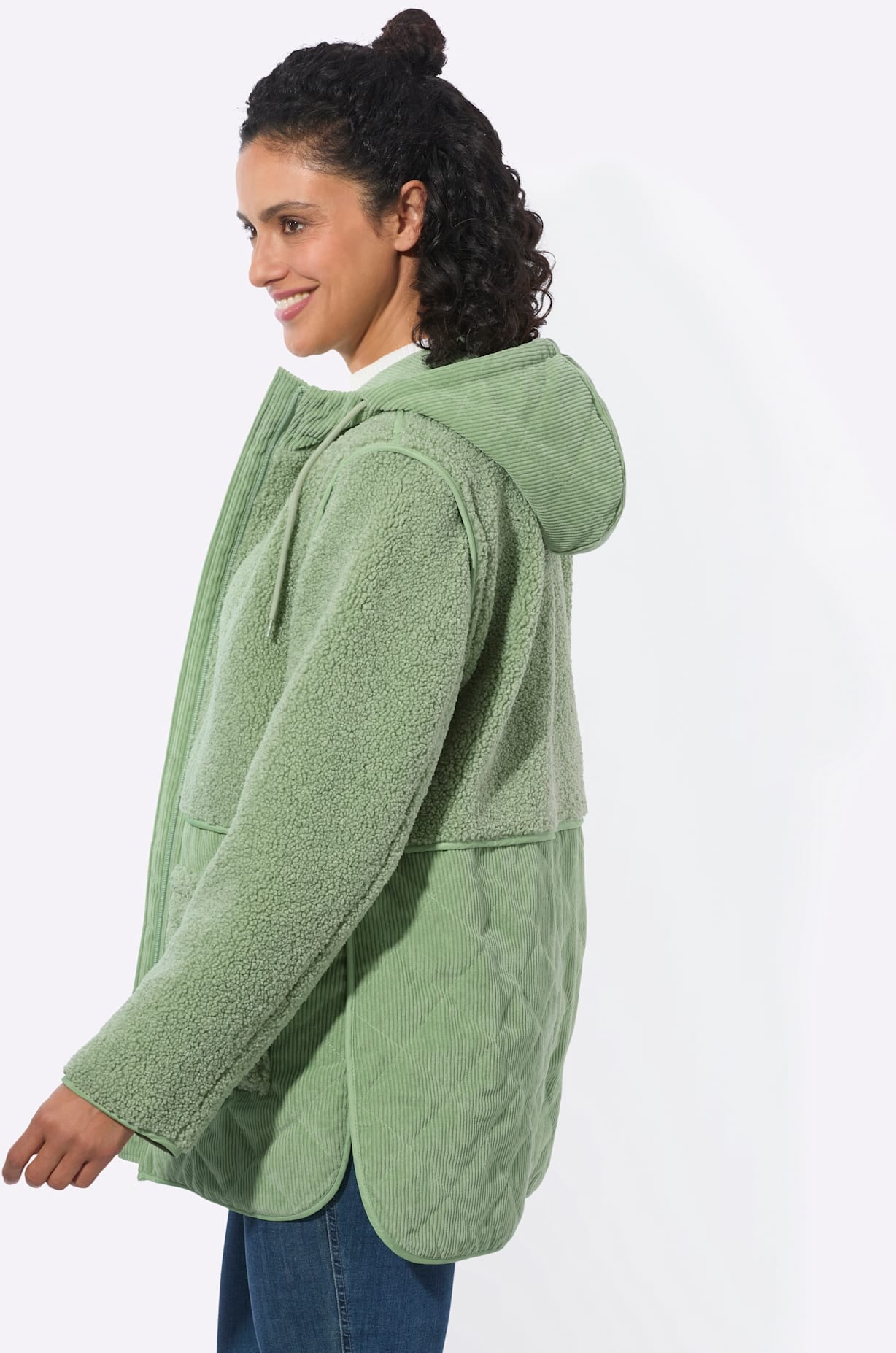 Inspirationen Veste double mit Kapuze