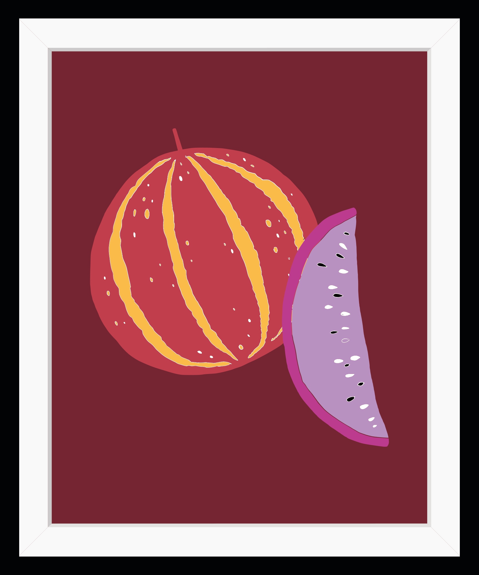 Image of queence Bild "Liva" Essen Lebensmittel Obst Obst Bilder HD Premium Poster-Druck inkl. Holzrahmen