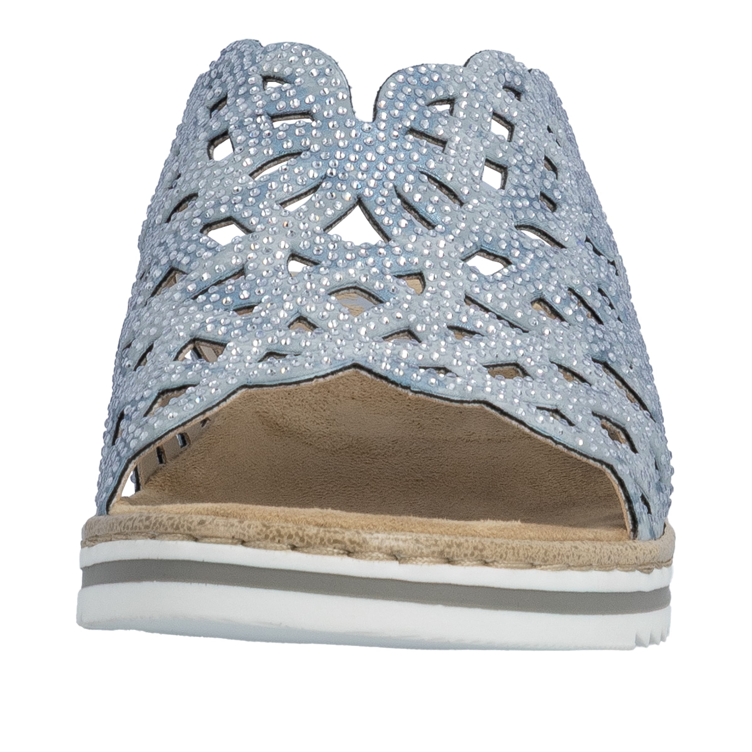 Rieker Pantolette  chaussure d'été, chaussure de plage, chausson, talon compensé, avec strass