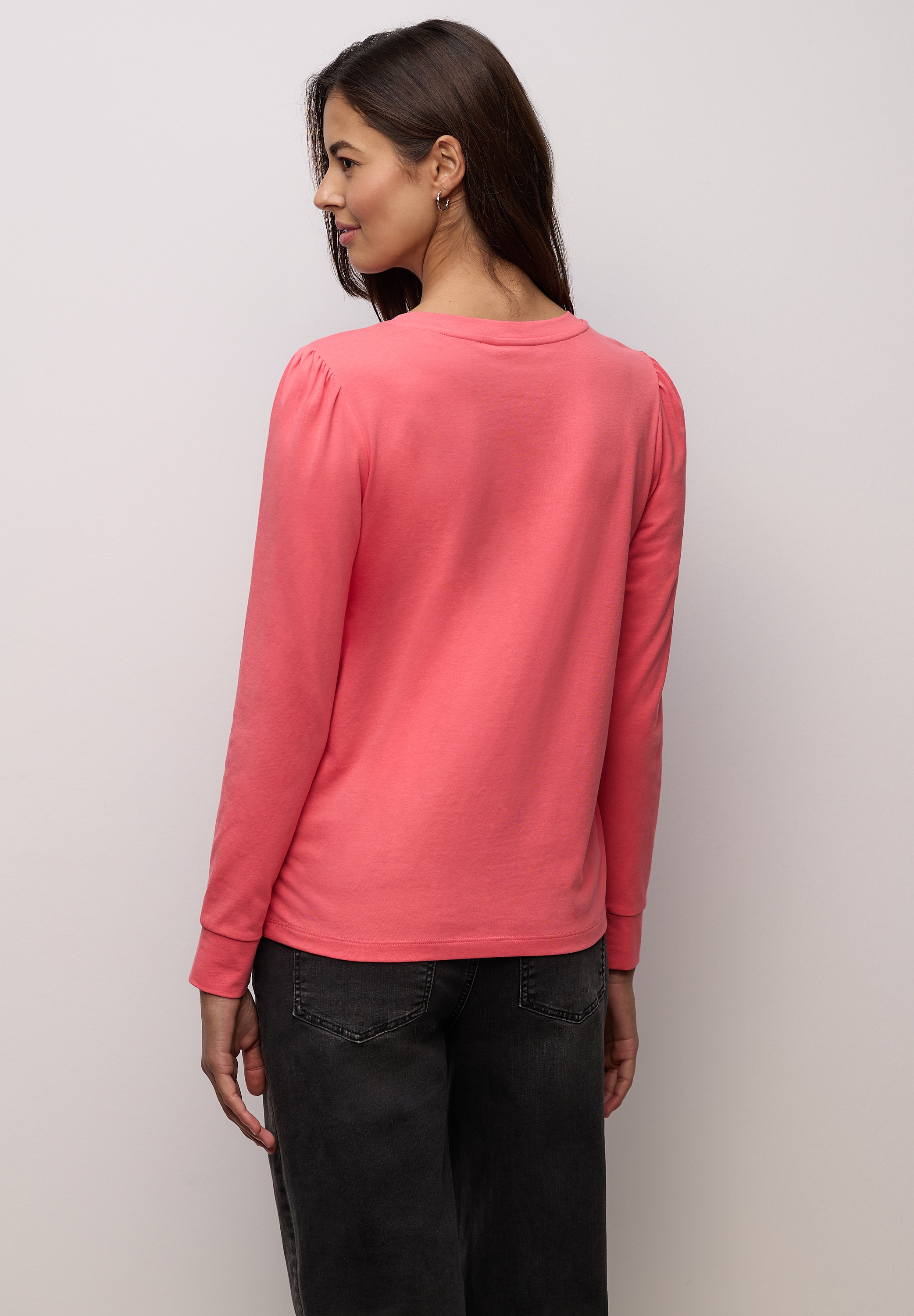 STREET ONE T-shirt à manches longues mit Raffung an der Schulter