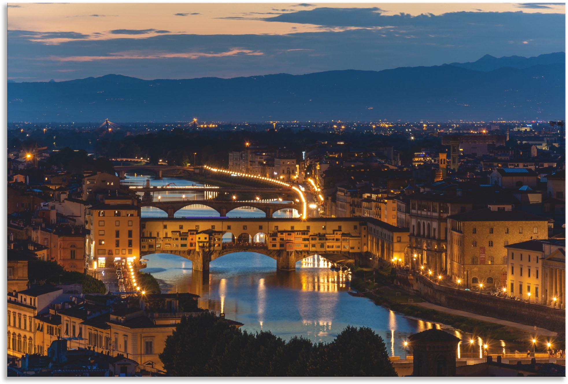 (1 Arno »Brücke Grössen kaufen Florenz, versch. Ponte Wandbild als dem Artland Alubild, Wandaufkleber St.), oder in günstig Leinwandbild, über Vecchio Poster in Florenz«,