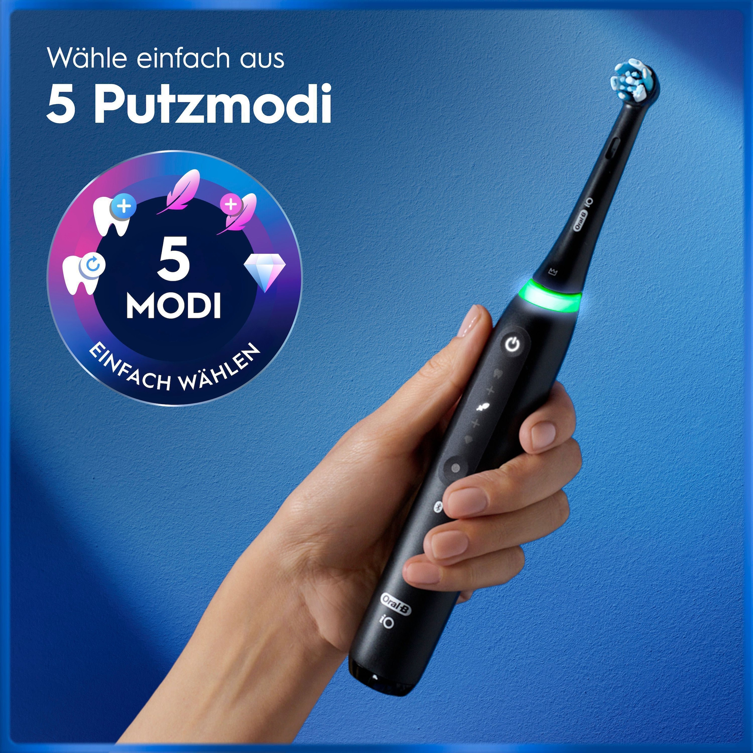 Oral-B Brosse à dents électrique »Oral-B iO Series 5« 1 cuis Aufsteckbürsten Batterie longue durée | Étui de voyage | Support pour brosse interchangeable