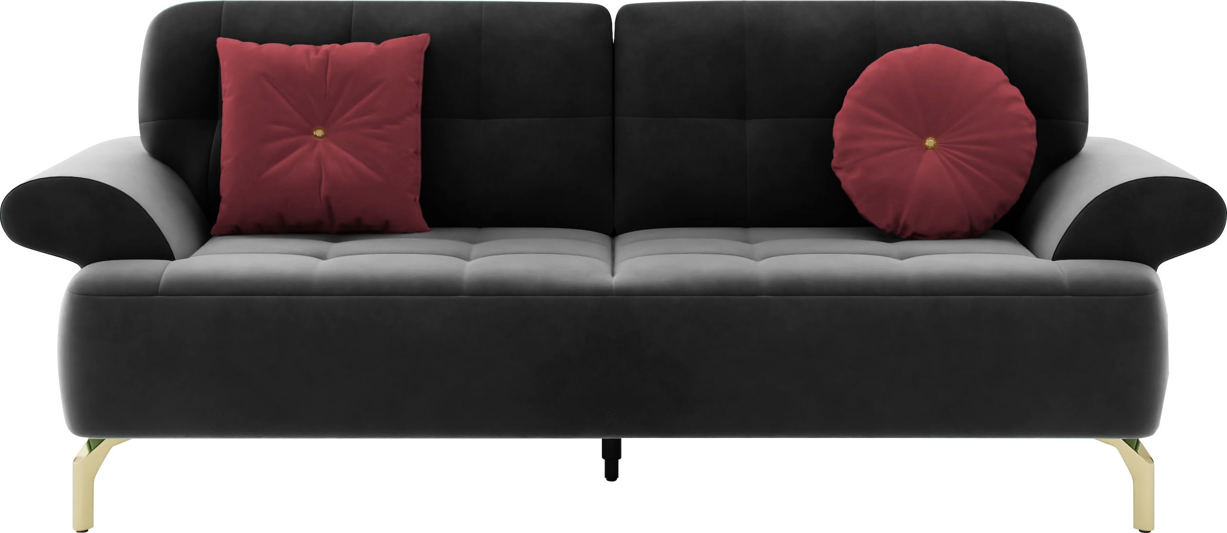 sit&more 2,5-Sitzer »Orient 1«, inkl. 2 Zierkissen mit Strass-Stein, goldfarbene Metallfüsse