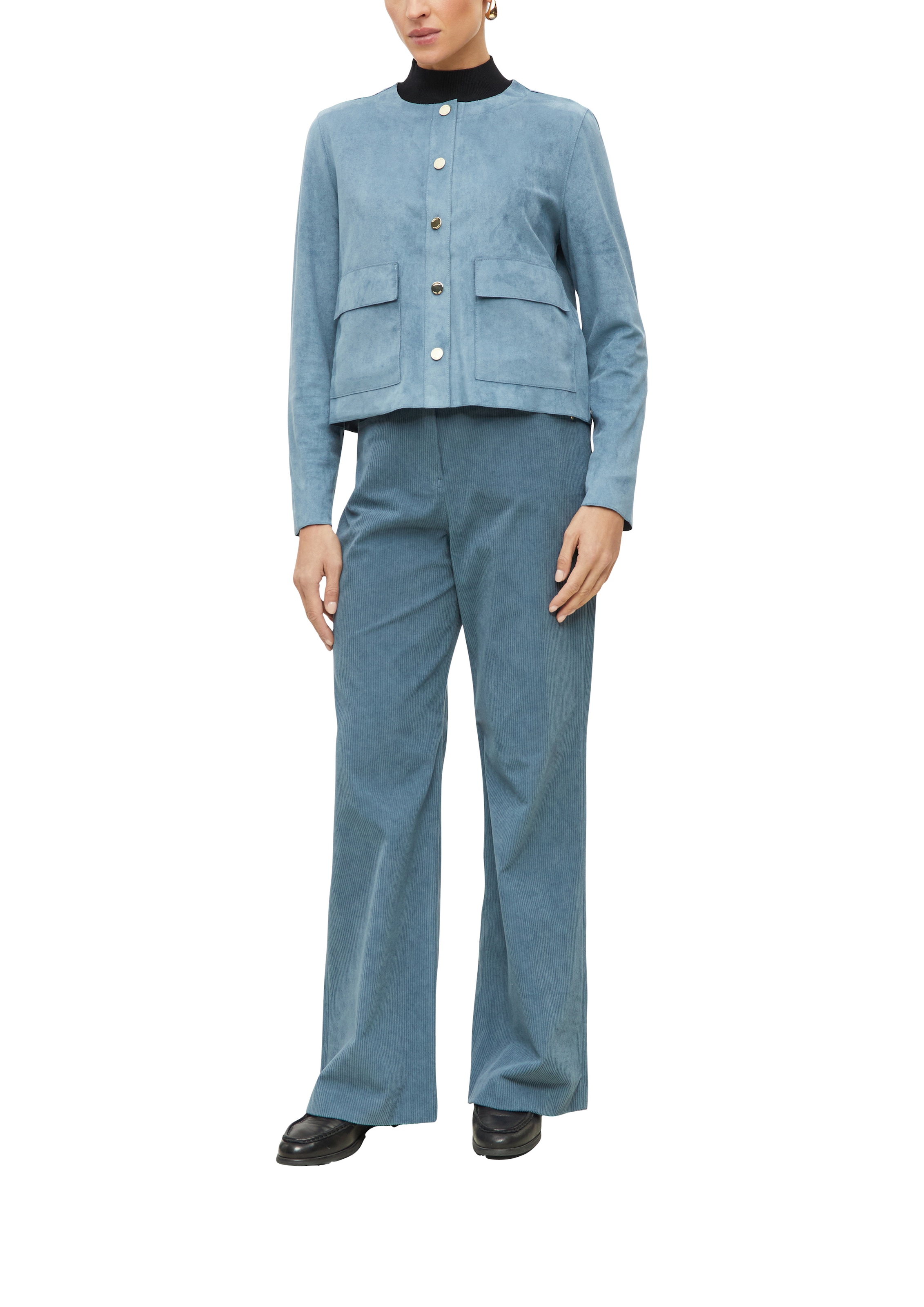 Image of s.Oliver BLACK LABEL Cordhose mit weitem Bein