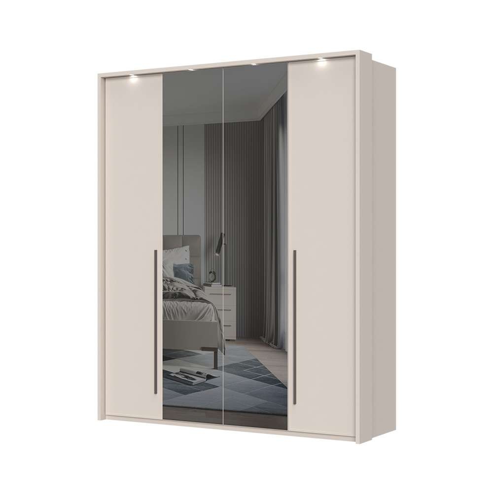 Image of GOODproduct Drehtürenschrank "Opera mit oder ohne Kranz inkl. LED-Bel.,B 227,272,317 oder 362 cm" UV lackiert, Soft Close Funktion, Höhenverstellbare Füsse