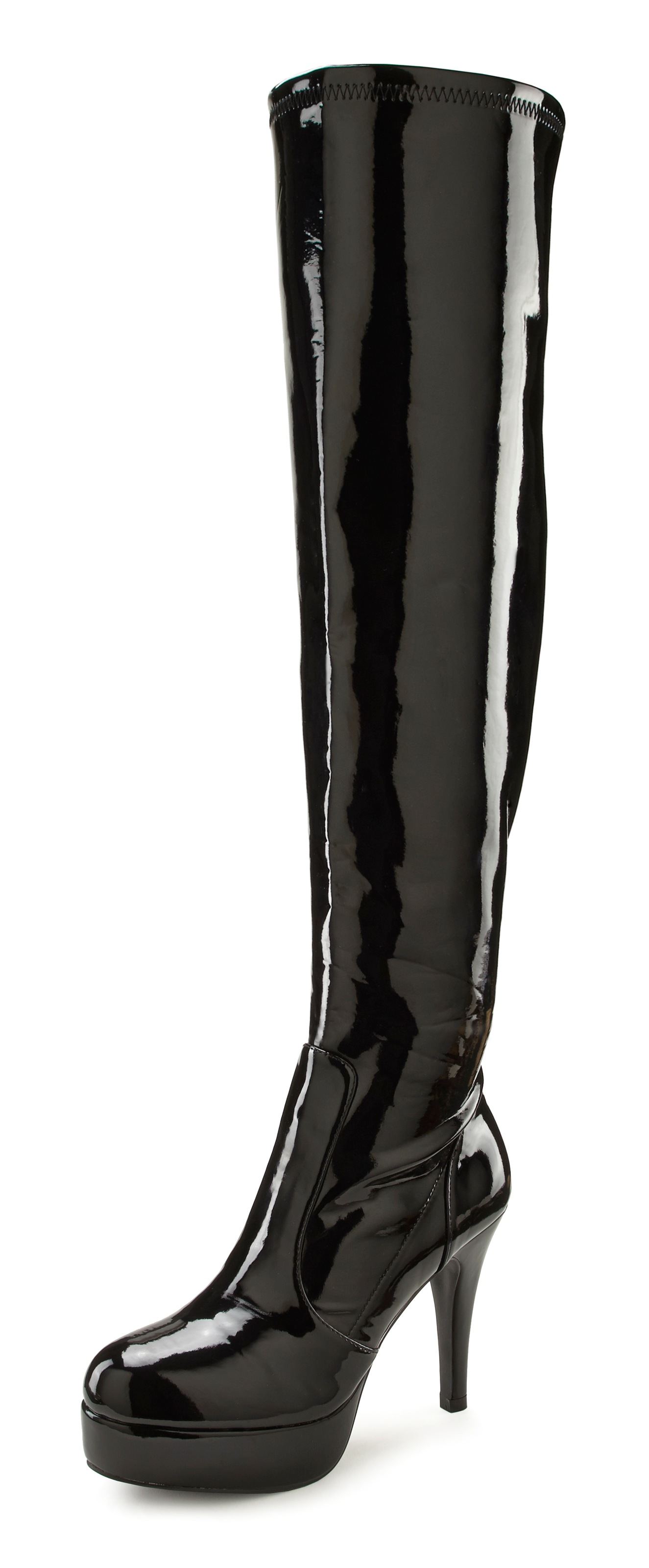 Image of LASCANA Belle Affaire Overkneestiefel, mit Plateau und Lack-Optik vegan bei Ackermann Versand Schweiz
