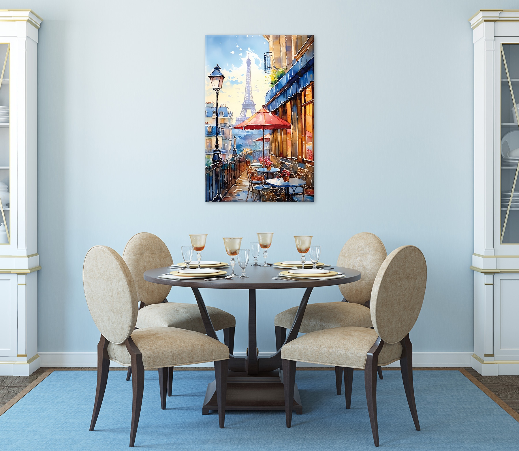 Bönninghoff Tableau sur toile »Wandbild CAFE IN PARIS 60x90 cm – Leinwandbild Keilrahmen Deko modern« Bâtiments | Café | France | Paris | Restaurants et cafés | Ville | Villes 1 cuis tlg. tendu sur châssis
