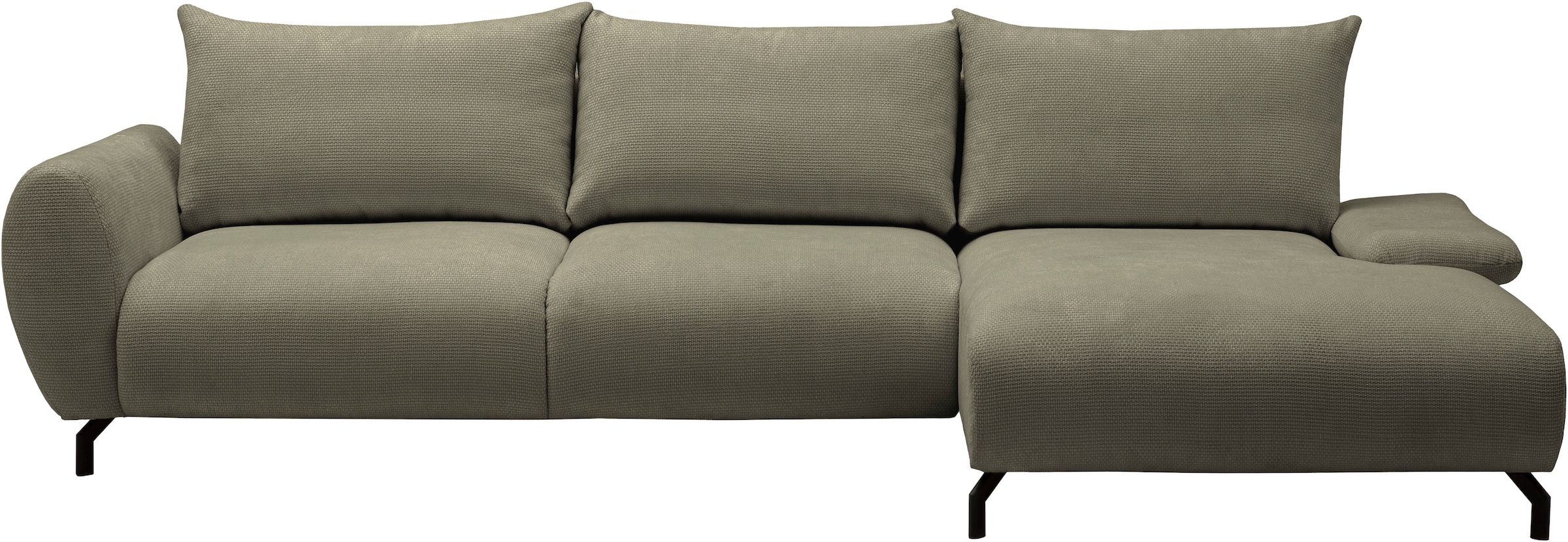 GOODproduct Ecksofa »KELLIE, L-Form, 315 cm, verstellbare Armlehne, Metallfüsse,« wahlweise Recamiere links o. rechts, Chenille-Stoff, hoher Sitzkomfort