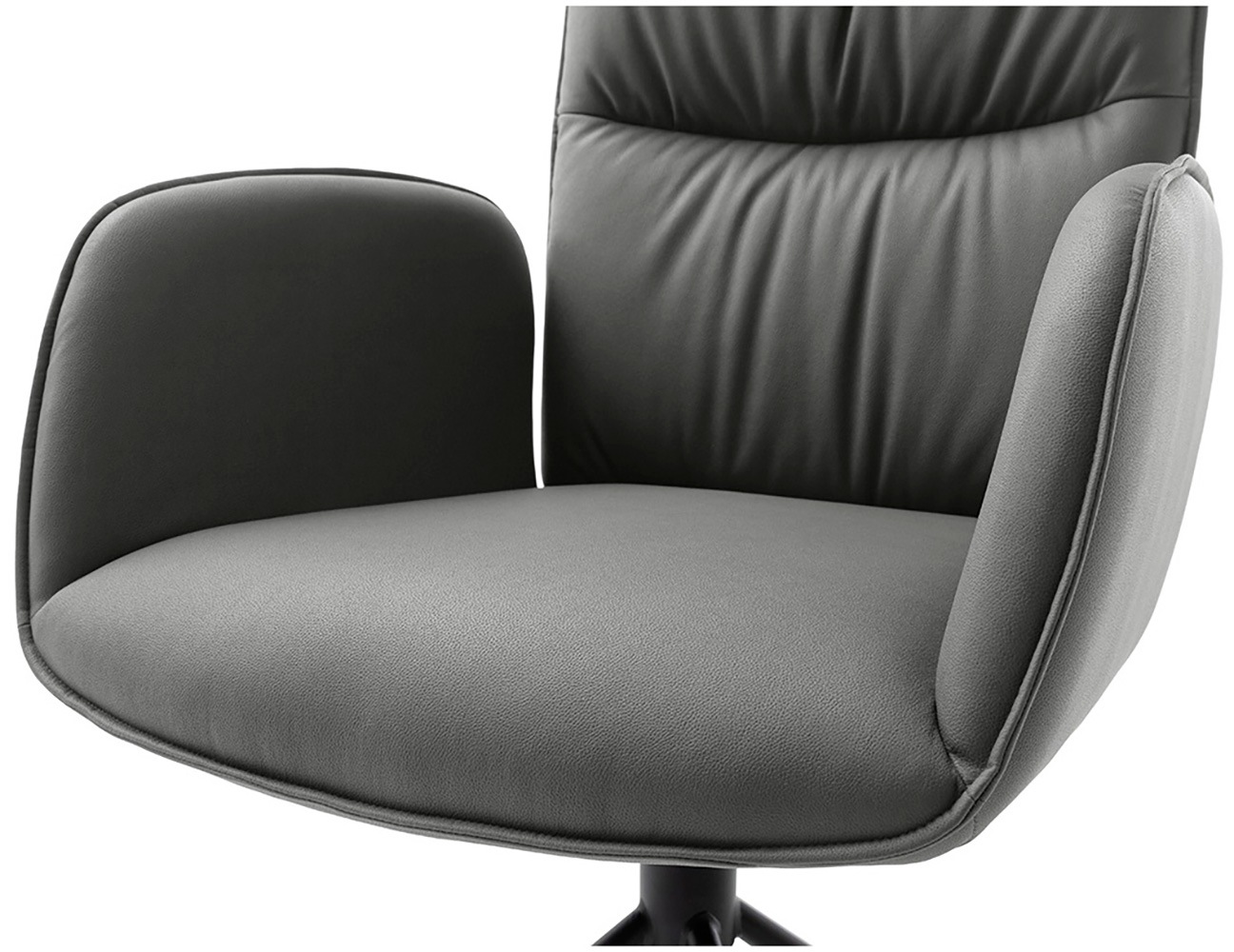 MCA furniture 4-Fussstuhl »MARIN Esszimmerstuhl (2er Set) - Stuhl«, (Set), 2 St., Microfaser, 360° drehbar, Metall schwarz, beweglichen Rücken, belastbar 120 kg