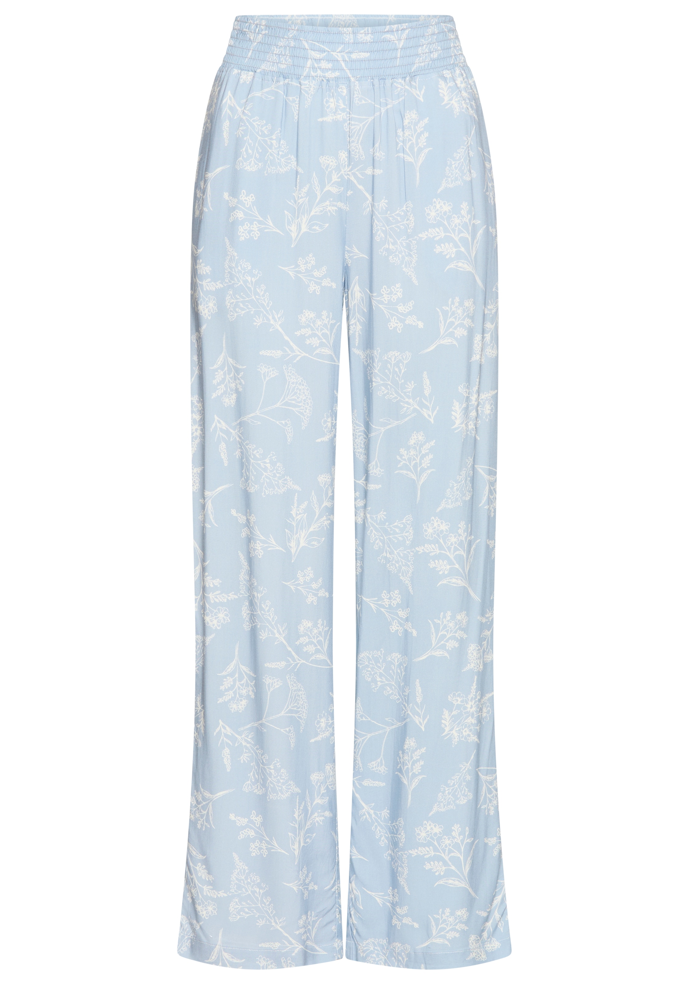 LASCANA Pyjamahose  mit elastischem Bund in gesmokter Optik