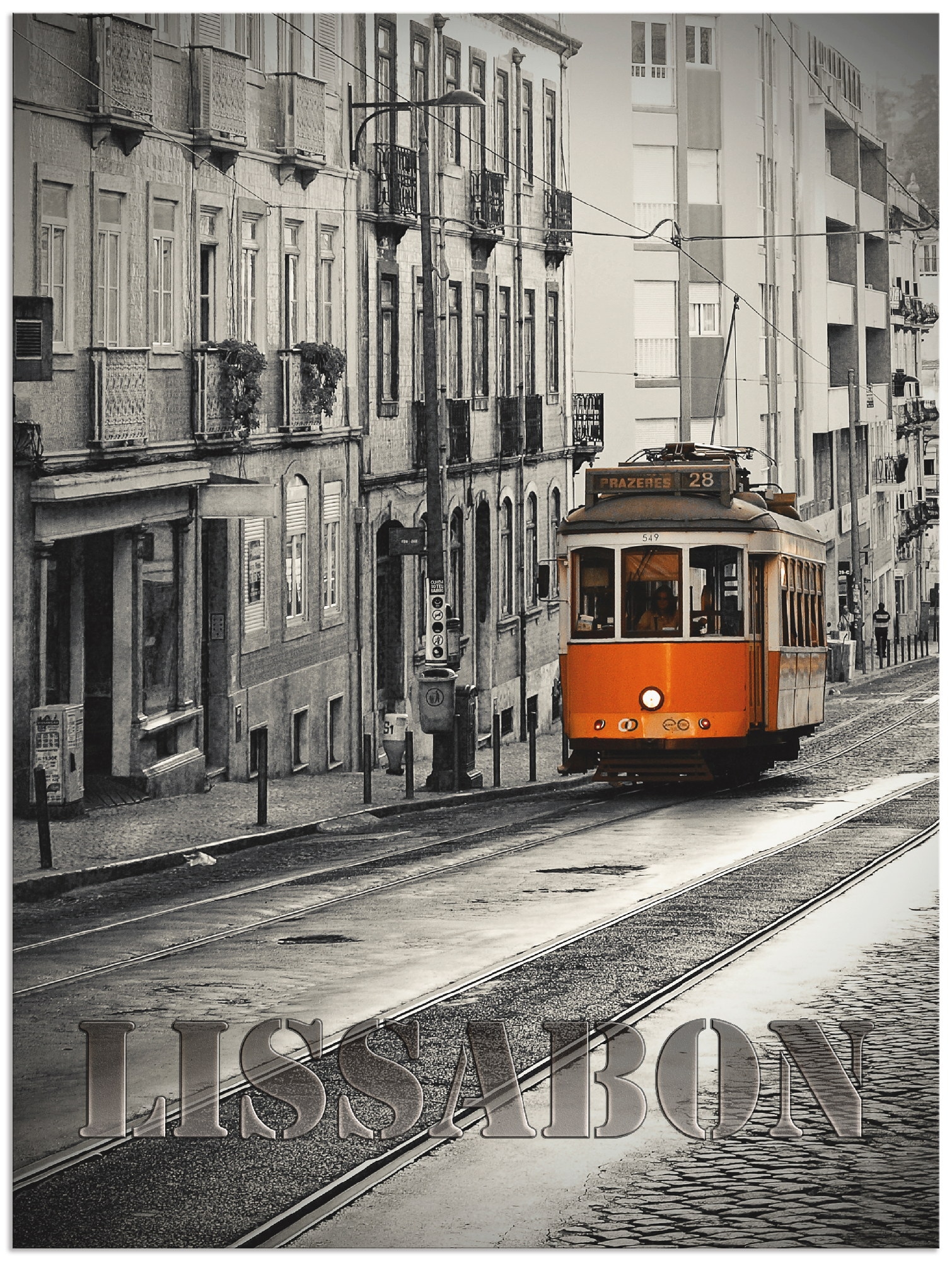 Image of Artland Alu-Dibond-Druck "Lissabon - Linie 28" Züge 1 Stk. tlg. für Innen- und Aussenbereich geeignet, Outdoorbild