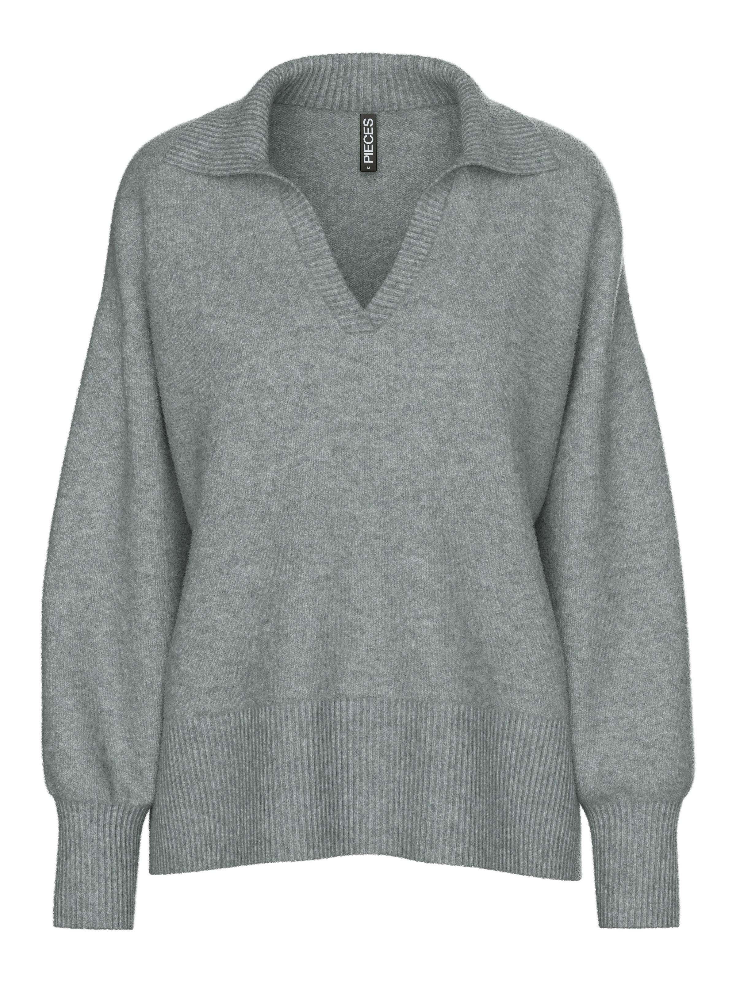 Image of pieces V-Ausschnitt-Pullover "PCMALOU LS POLO KNIT NOOS BC"