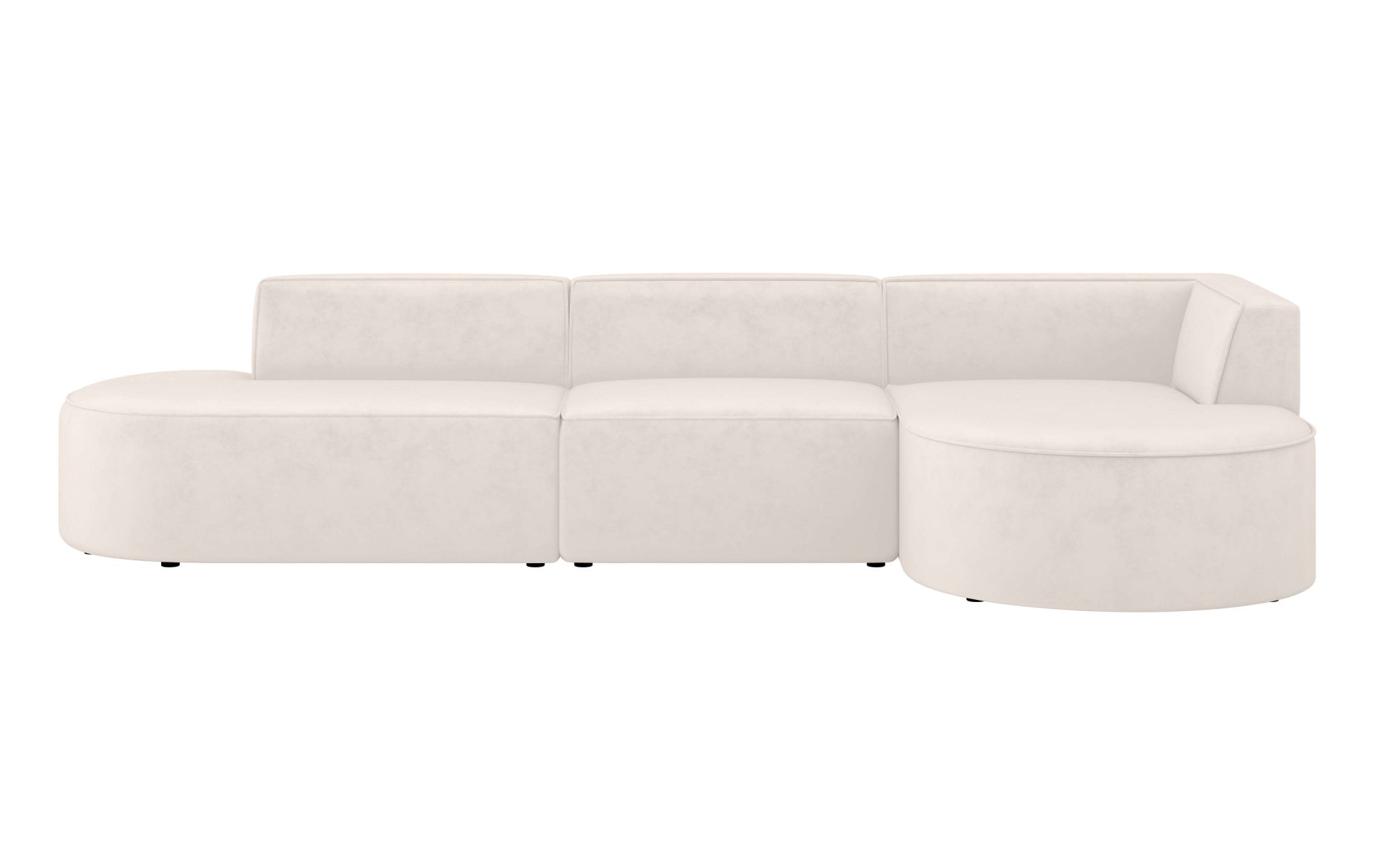 andas Ecksofa »EIVIND Designer Sofa mit Ottomane rechts/links, B/T/H: 343/159/72 cm«, L-Form mit Wellenunterfederung, auch in Feincord und Bouclé