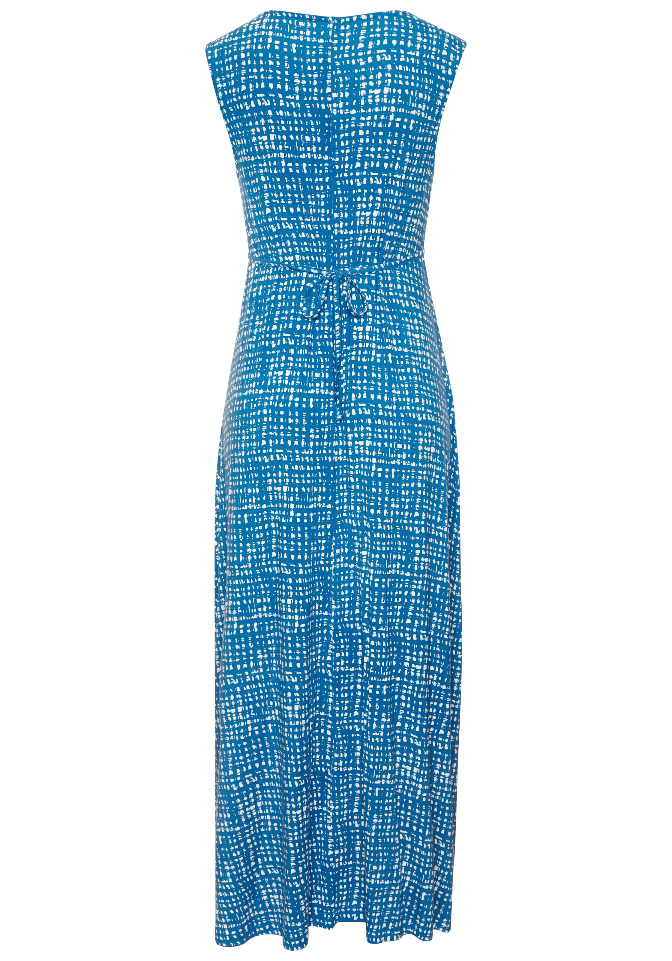 LASCANA Maxi robe »mit Alloverdruck und Tunnelzug unter der Brust« Sans poches robe d'été longue, robe imprimée, robe jersey sans manches