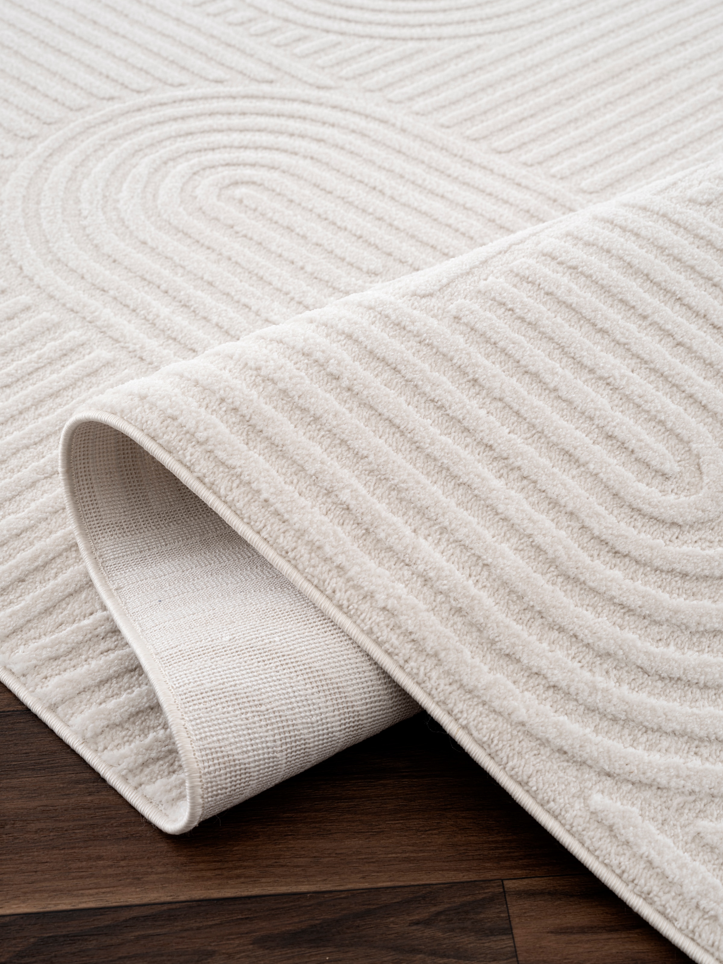 GOODproduct Teppich »Jonnis, mit Fransen, Boho-Design, Scandi, Designteppich« rechteckig 9 mm Höhe Hoch-Tief, 3D Optik, skandinavischer Stil, Wohnzimmer, Schlafzimmer