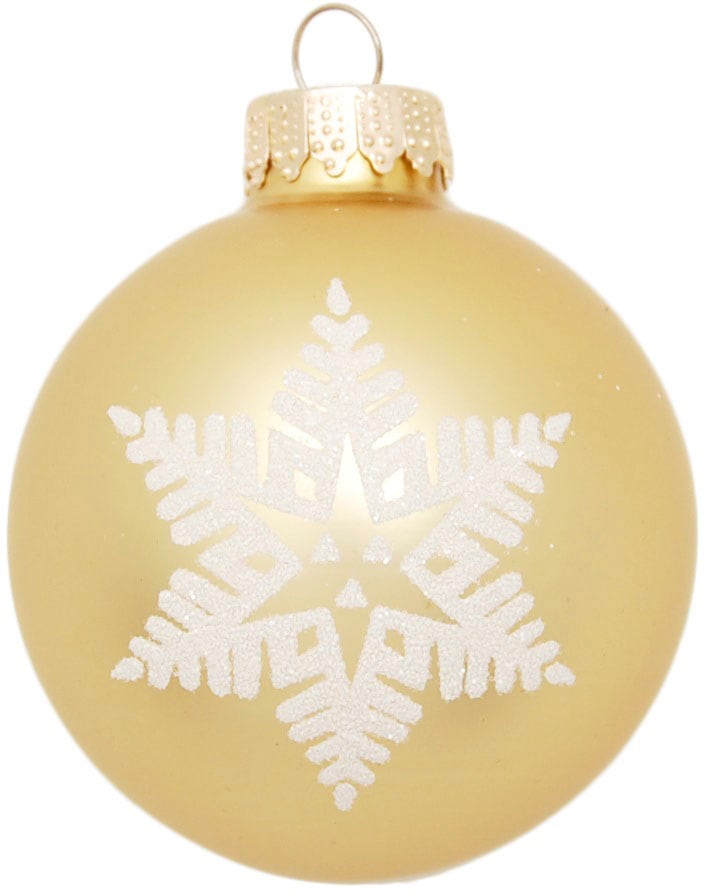 Krebs Glas Lauscha Weihnachtsbaumkugel »Schneeflocke goldfarben« Weihnachtsdeko, Christbaumschmuck, Christbaumkugeln aus Glas