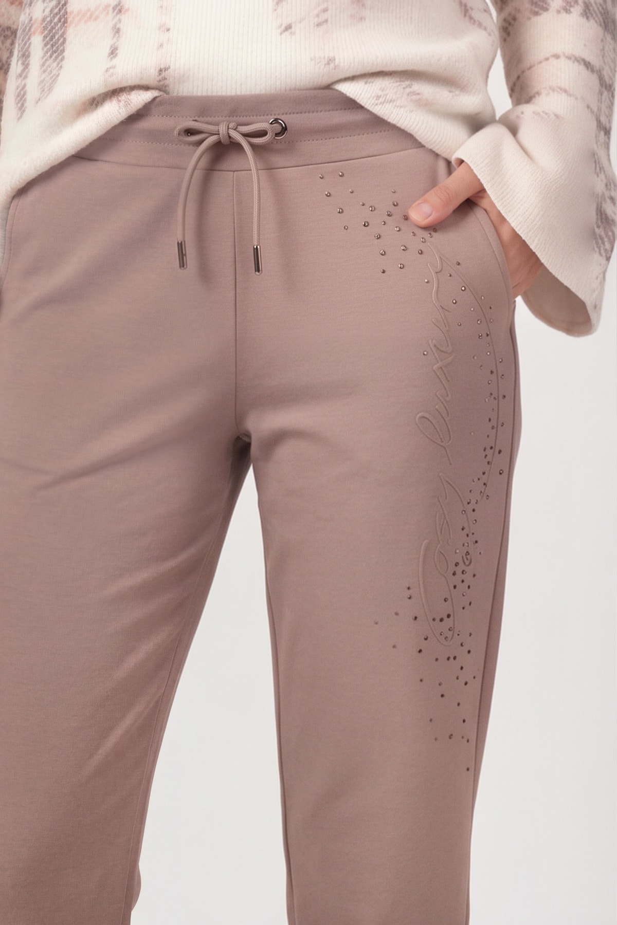 Monari Pantalon sweat »Hose Sweat«  Coupe régulière avec détails en strass