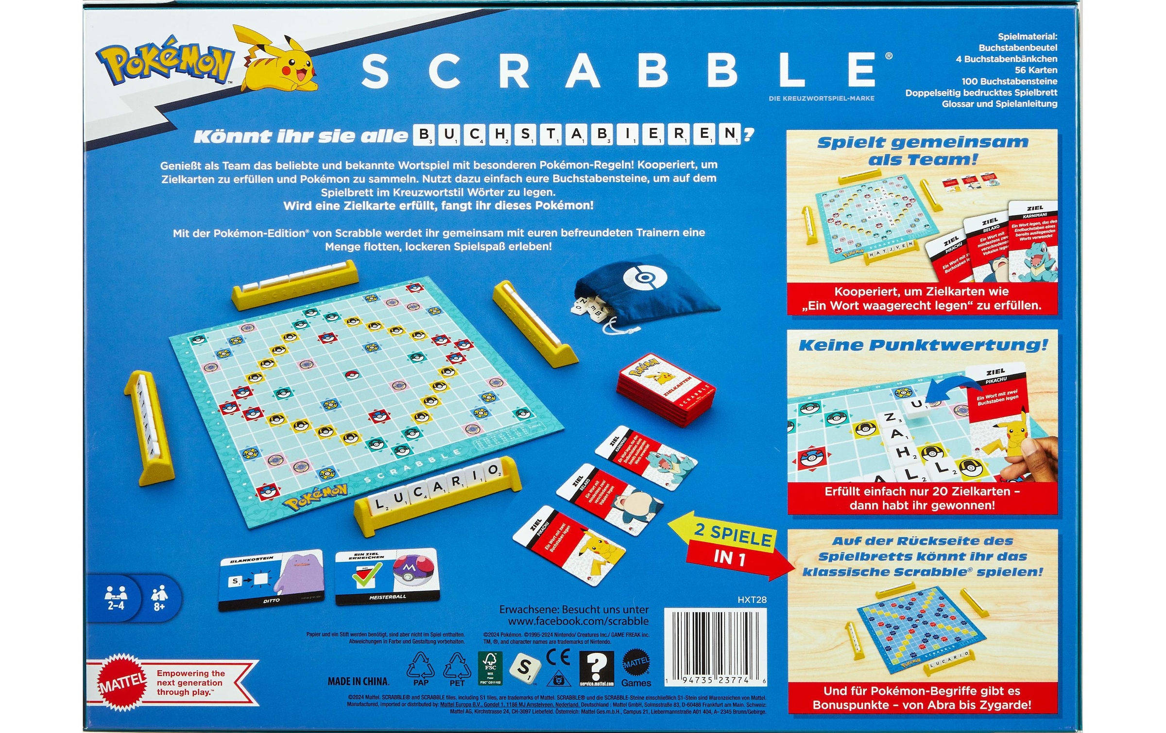 Mattel games Spiel »Scrabble Pokemon -DE-«