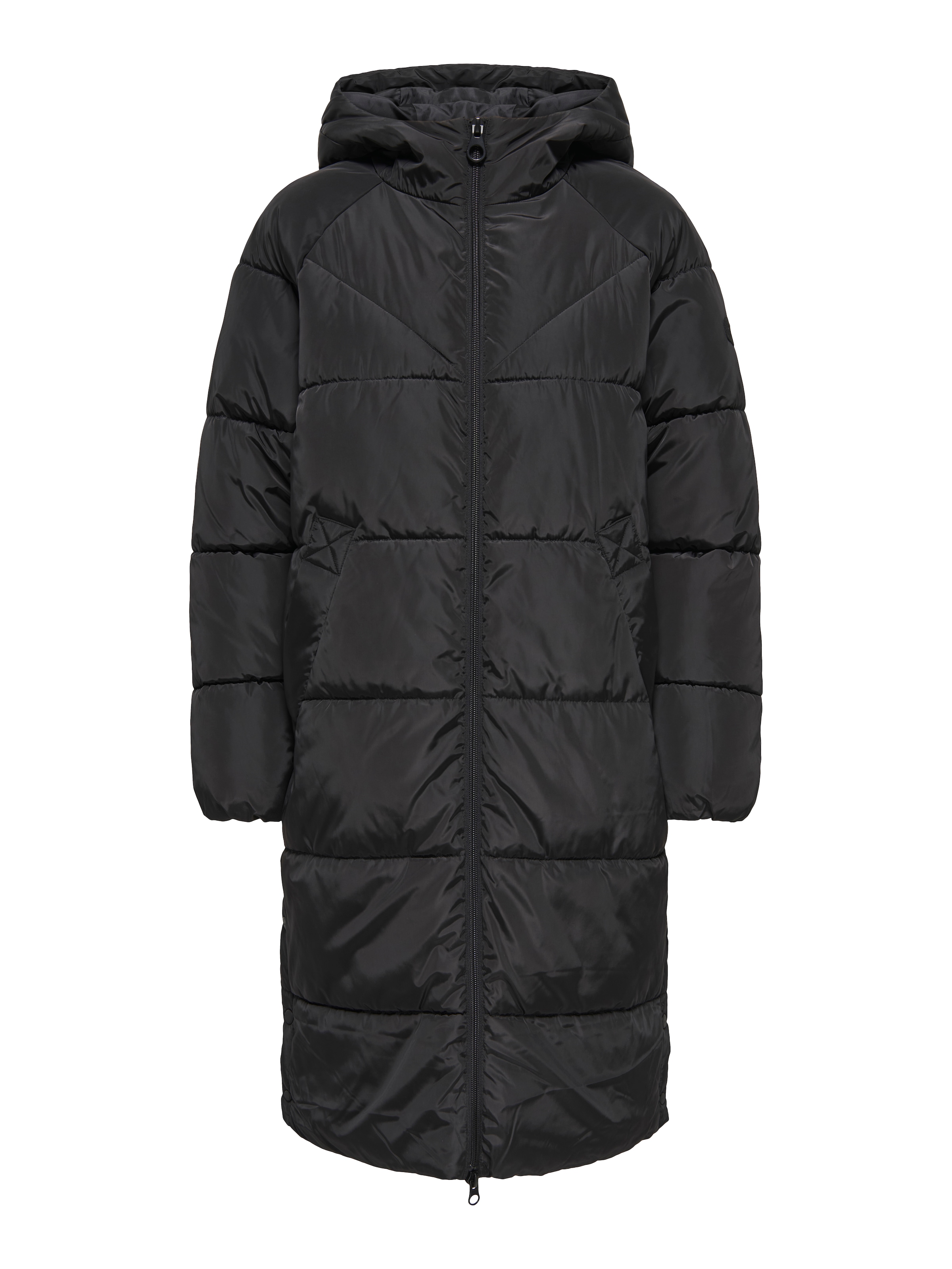 ONLY Steppmantel »ONLAMAND – Langer Puffercoat mit 2-Wege-Reissverschluss«, lässig geschnitten, modisch, Steppware, Materialmix, hochschliessend