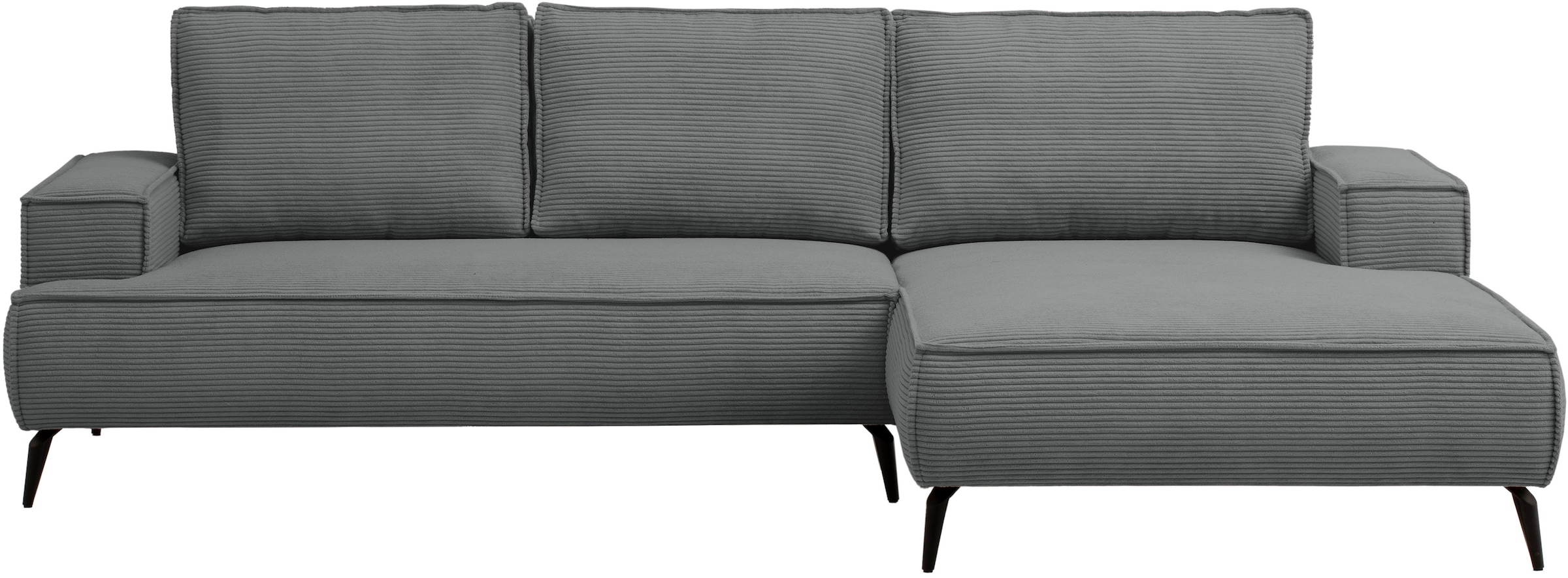 andas Ecksofa »TVINNU, L-Form in Cord, Sofa«, wahlweise Recamiere rechts/links, schwarze Füsse, bequemer Sitzkomfort